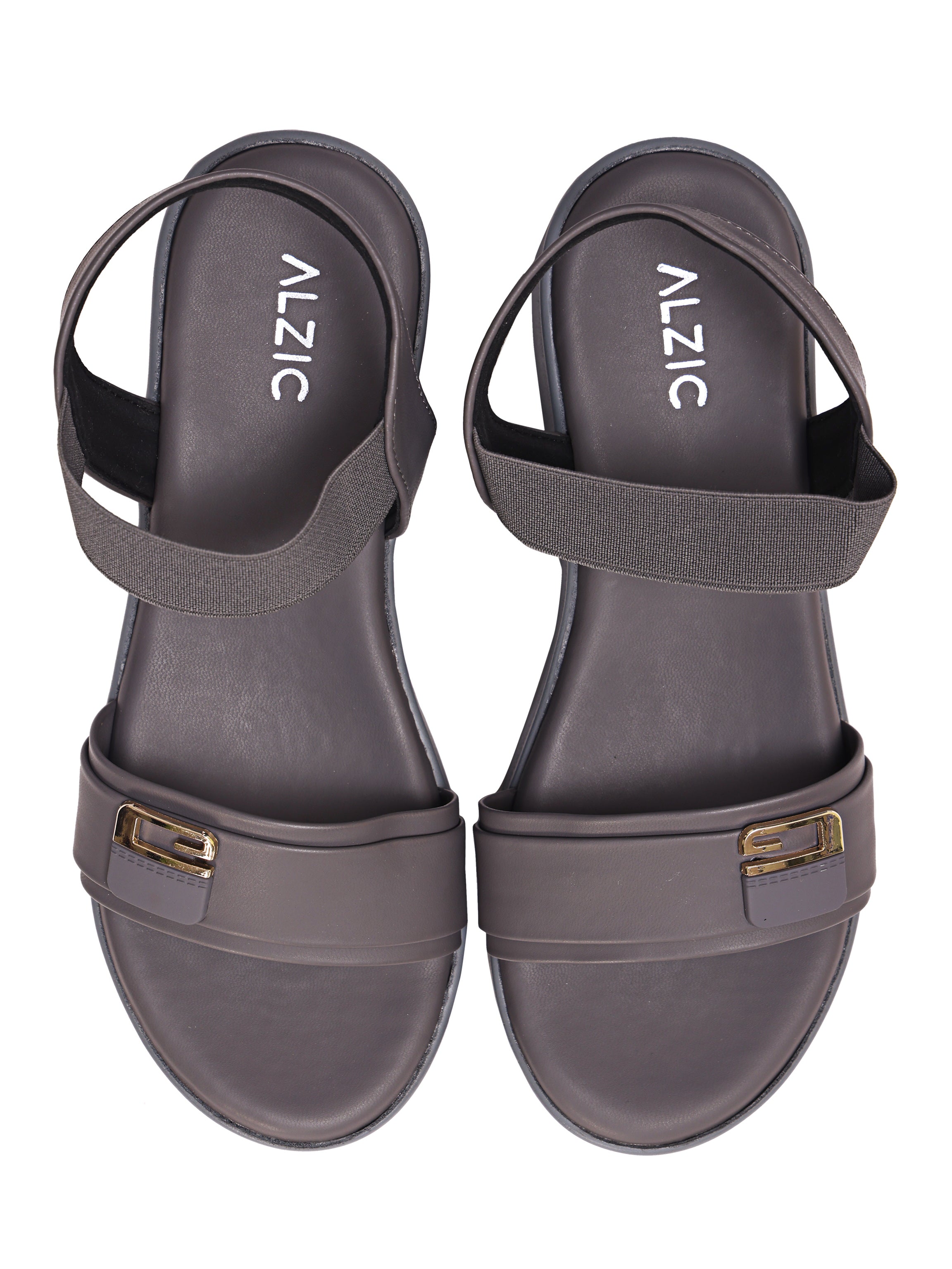 Women’s Grey Platform Wedge Sandals – Comfortable Velcro Strap Slip-On | Daily Wear Casual Footwear