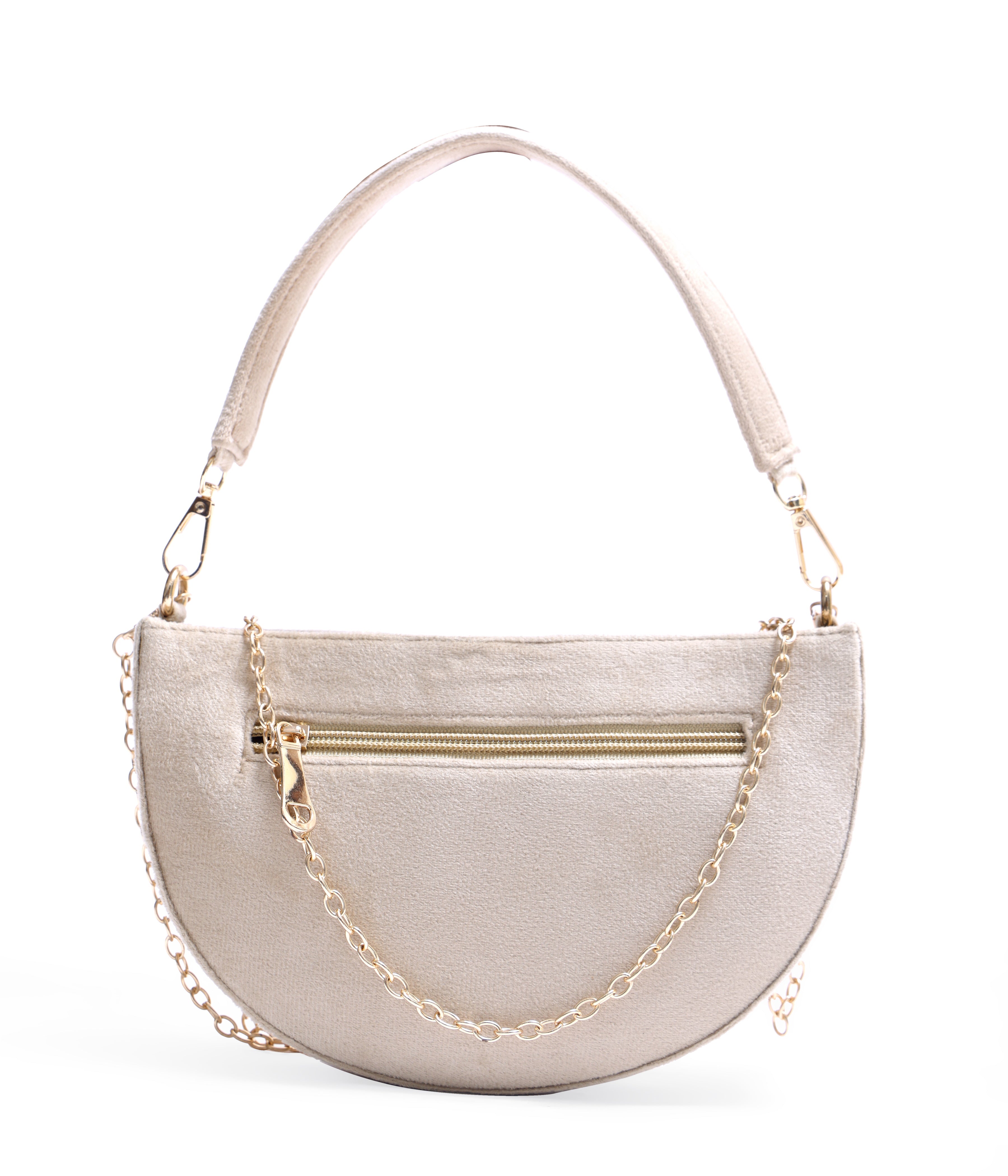 Alzic Handcrafted Embroidered Half-Moon Clutch Bag with flap for Women