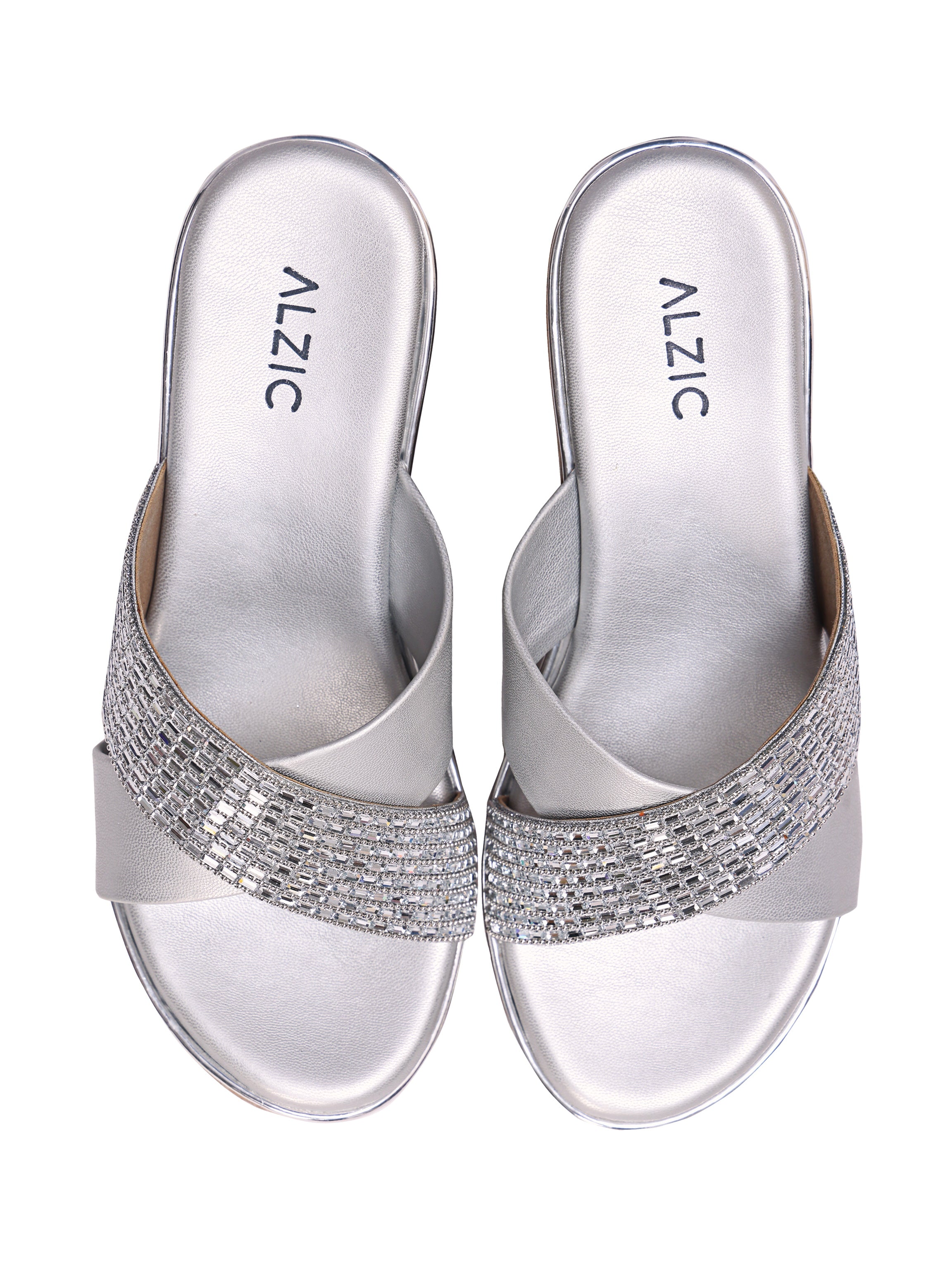Women’s Black Rhinestone Cross Strap Wedge Sandals – Comfortable Platform Slip-On Heels for Party & Daily Wear