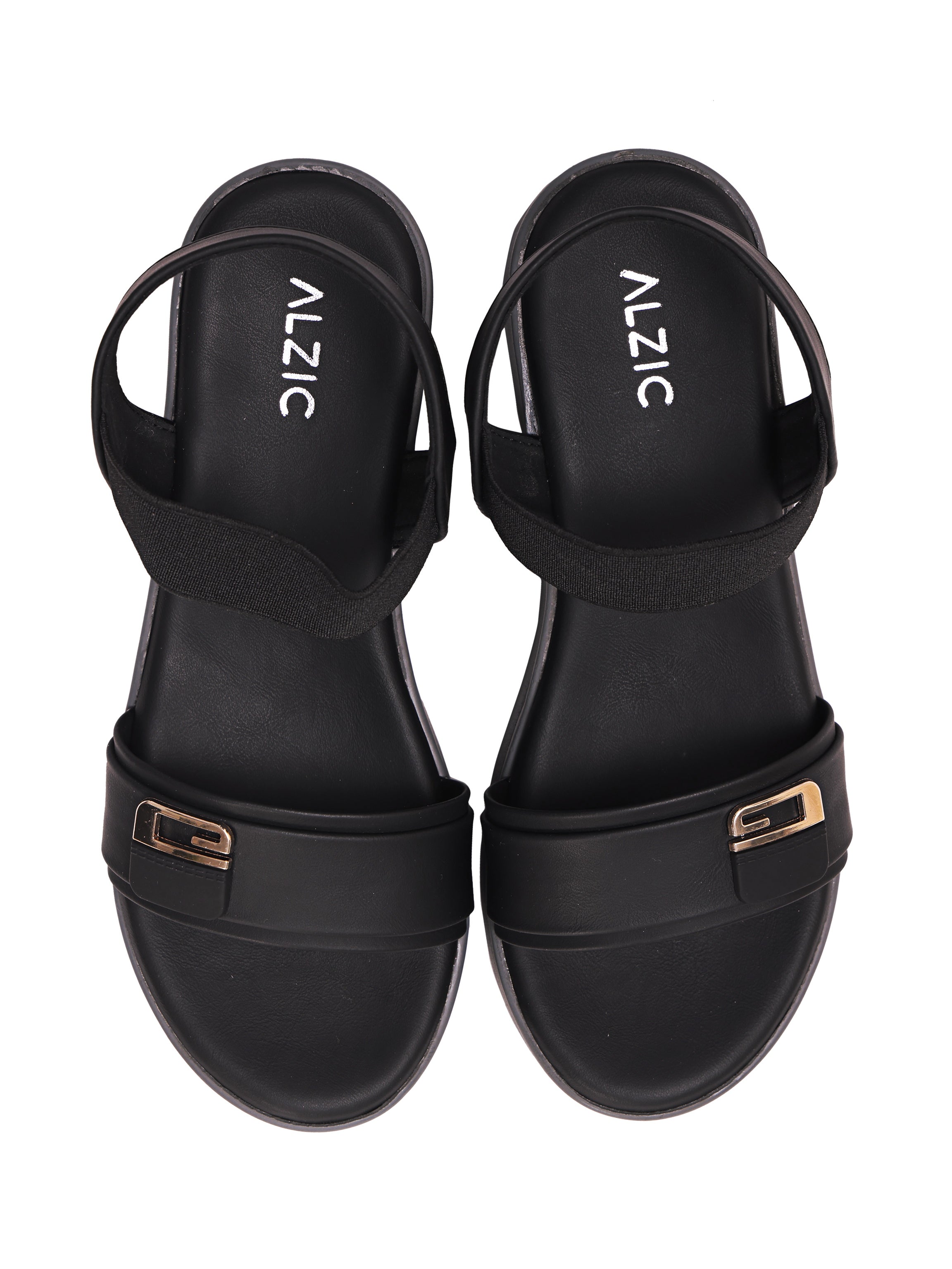 Women’s Black Platform Wedge Sandals – Comfortable Velcro Strap Slip-On | Daily Wear Casual Footwear