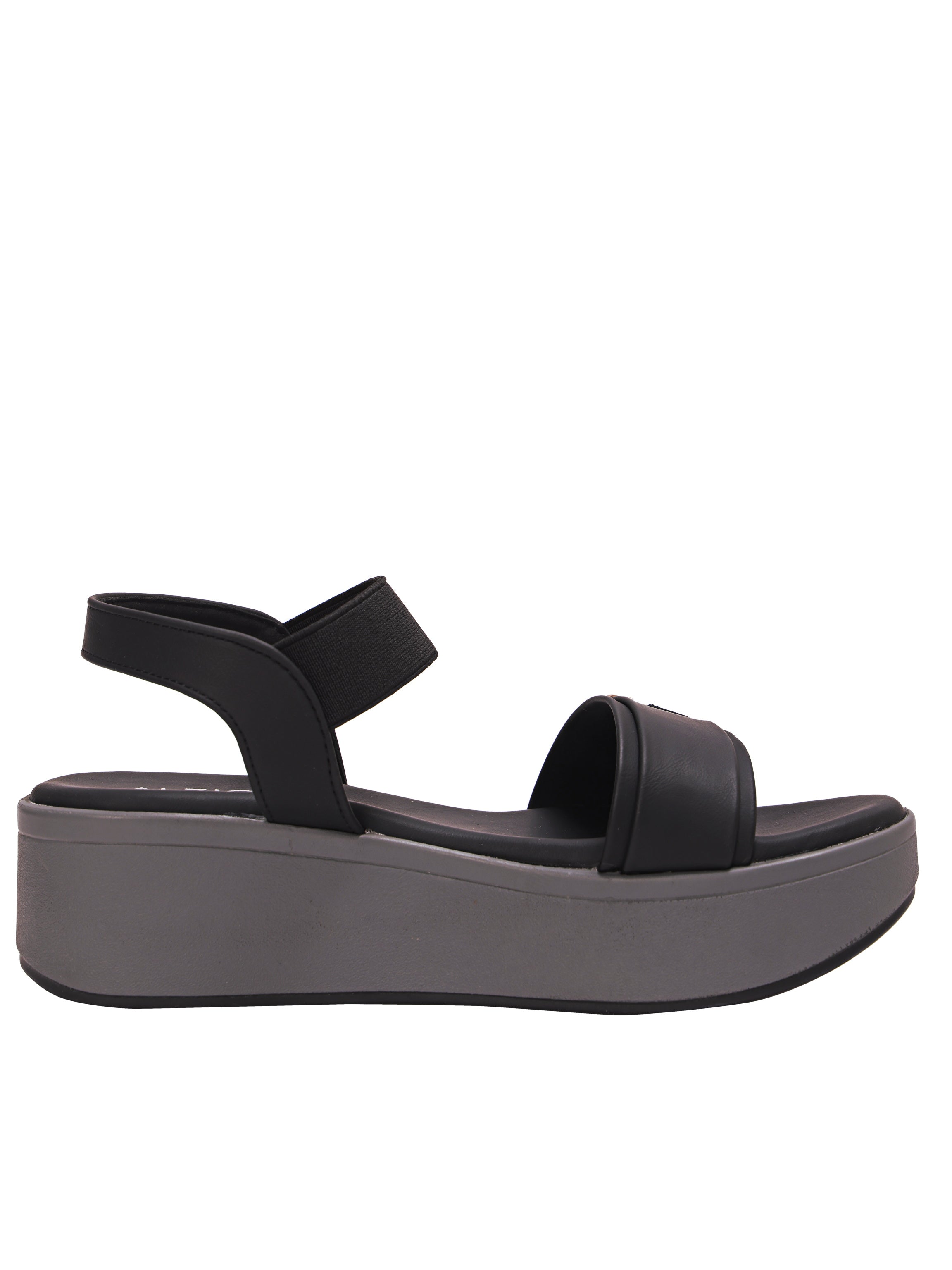 Women’s Black Platform Wedge Sandals – Comfortable Velcro Strap Slip-On | Daily Wear Casual Footwear