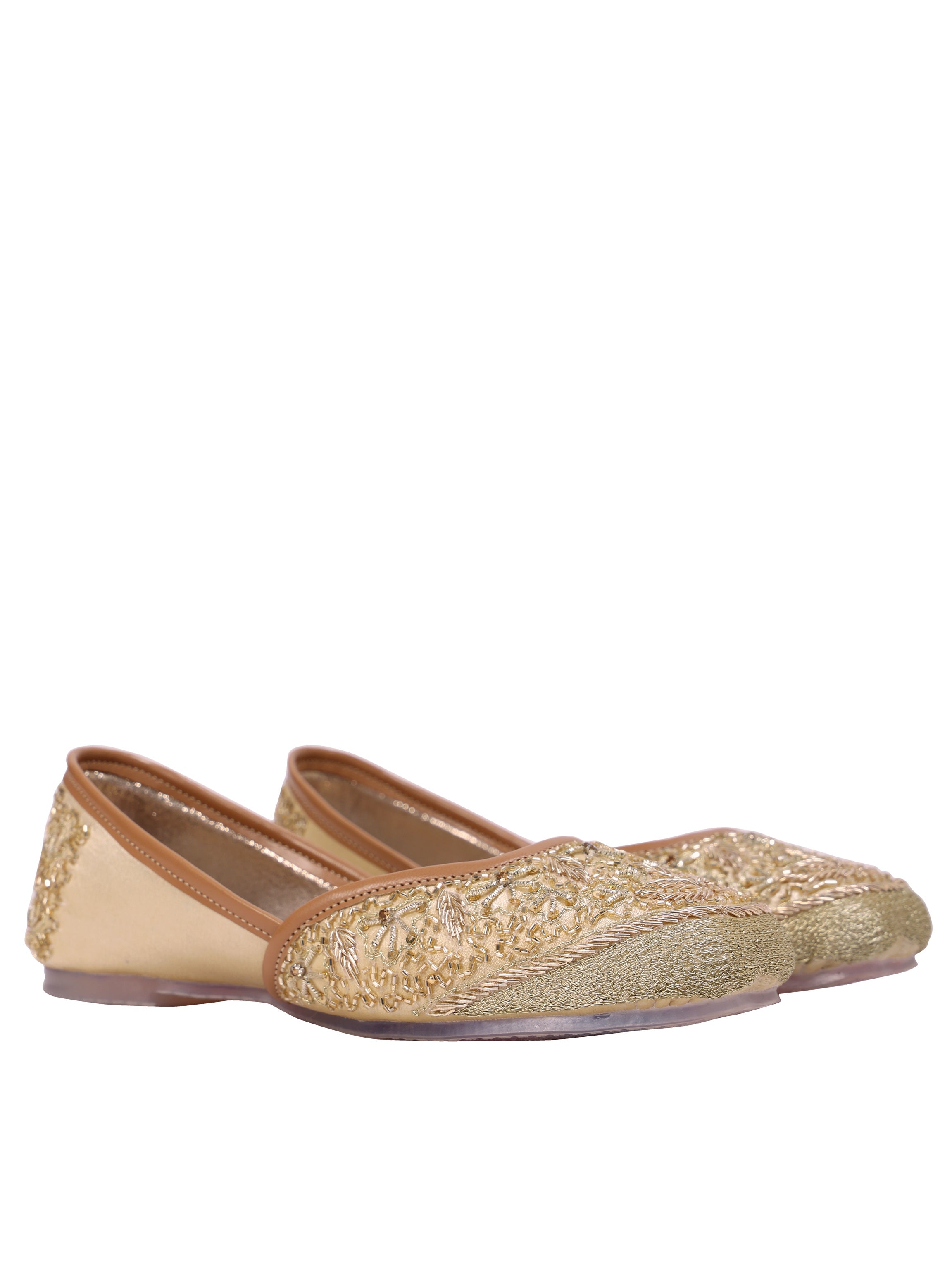 Royal Gold Hand-Embroidered Juttis – Festive Edition