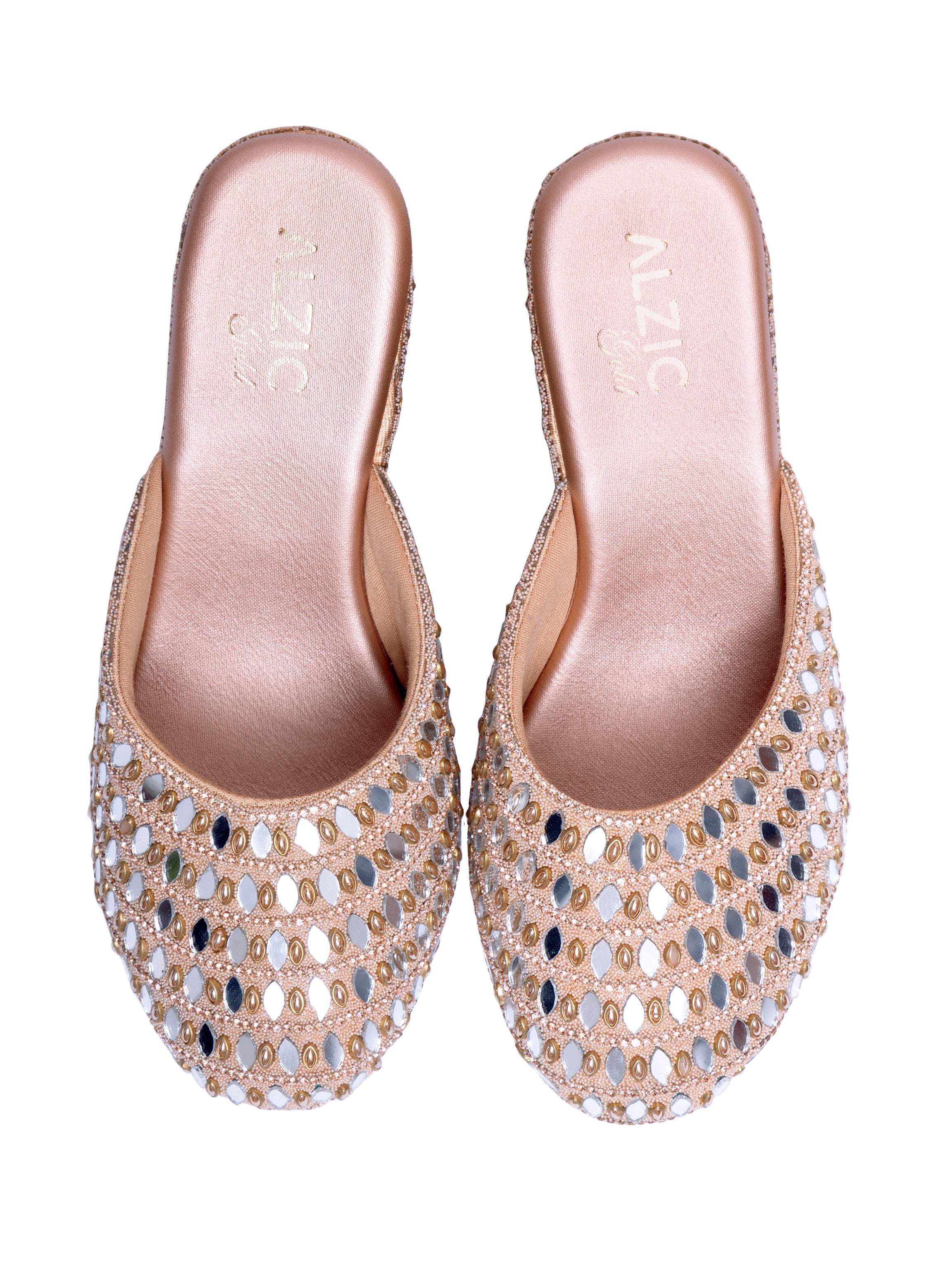 Handcrafted Mirror Work Platform Wedge Mules for Women | Bridal & Festive Ethnic Slip-On Heels