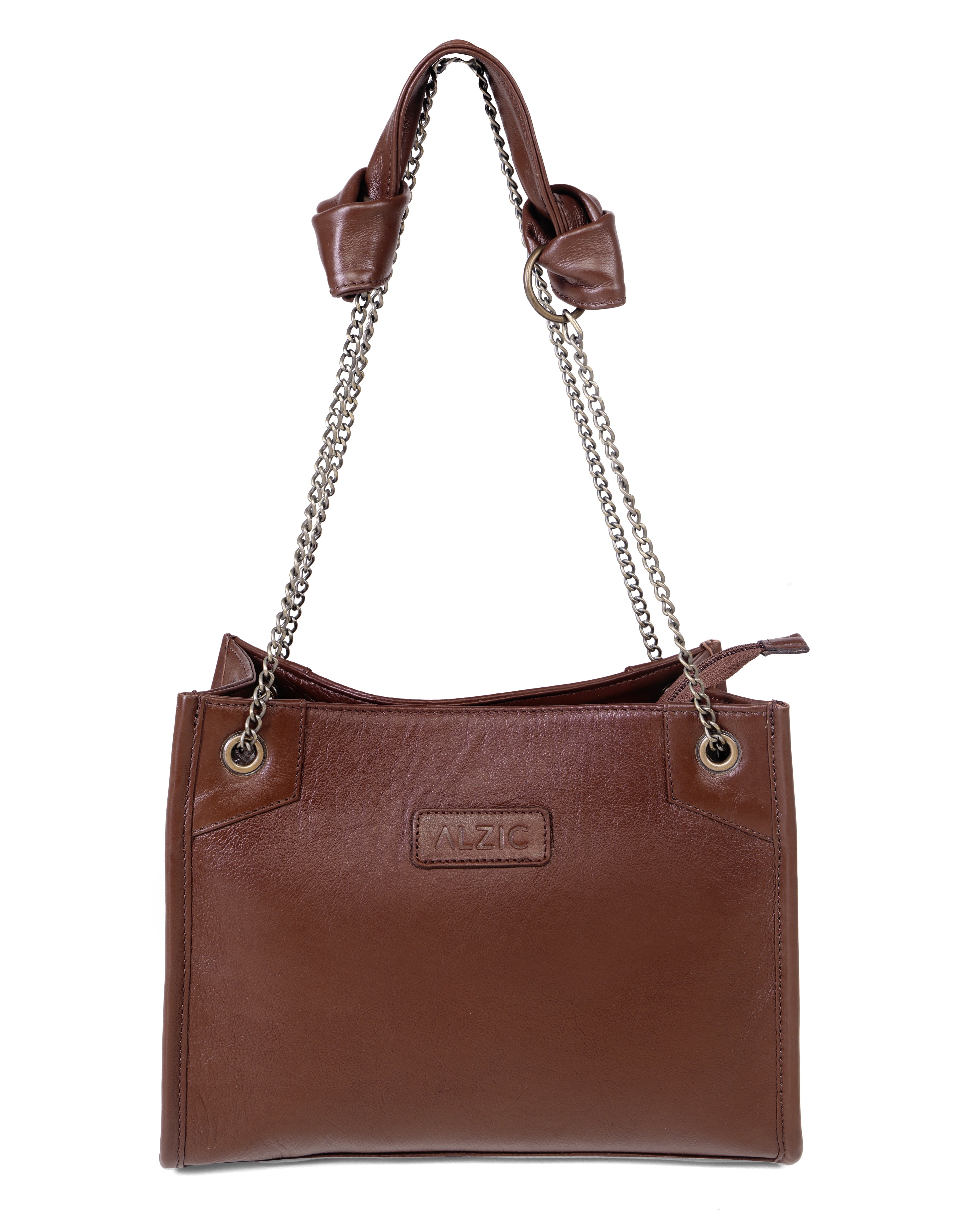 Stylish Leather Handbag with Chain Strap