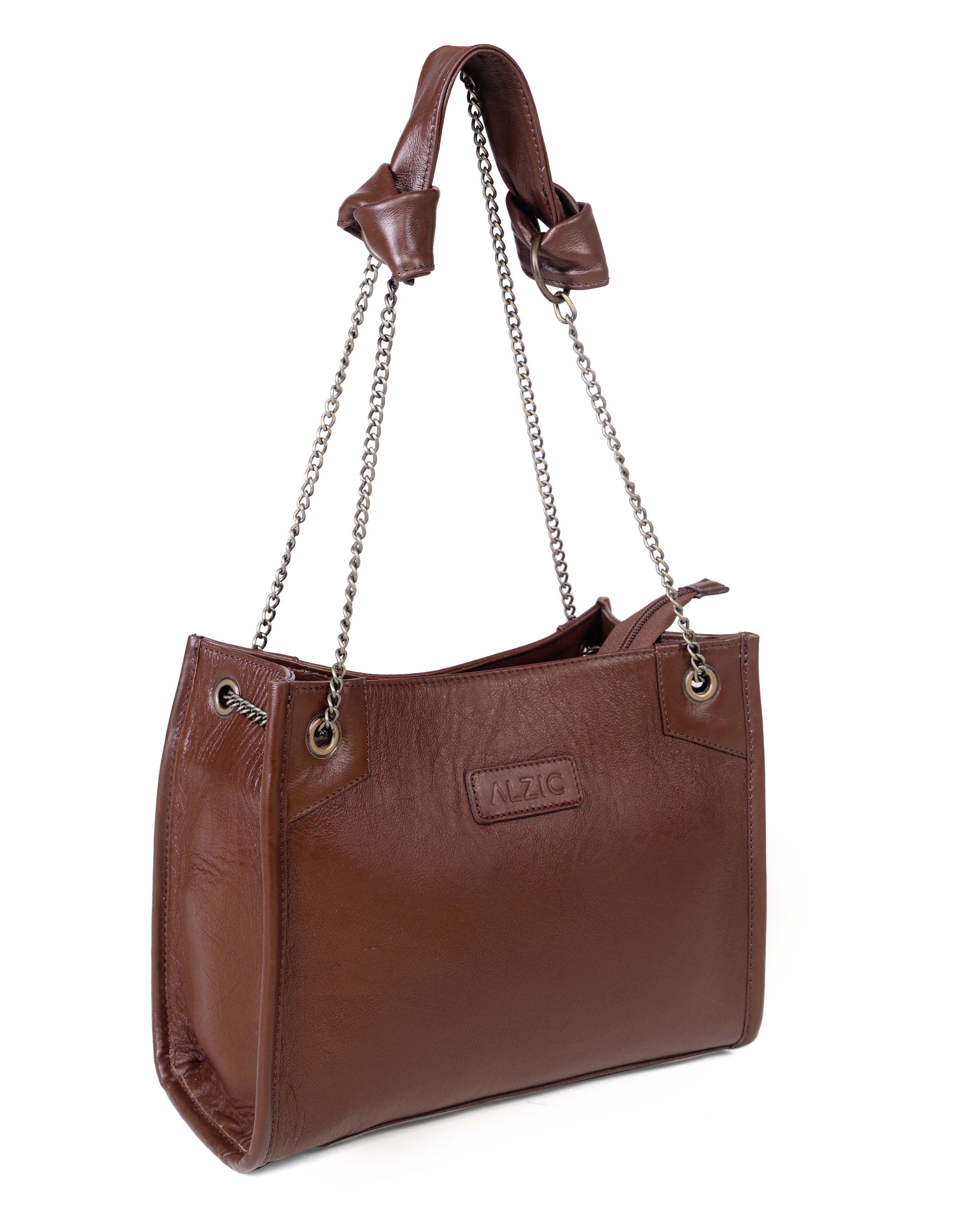 Stylish Leather Handbag with Chain Strap
