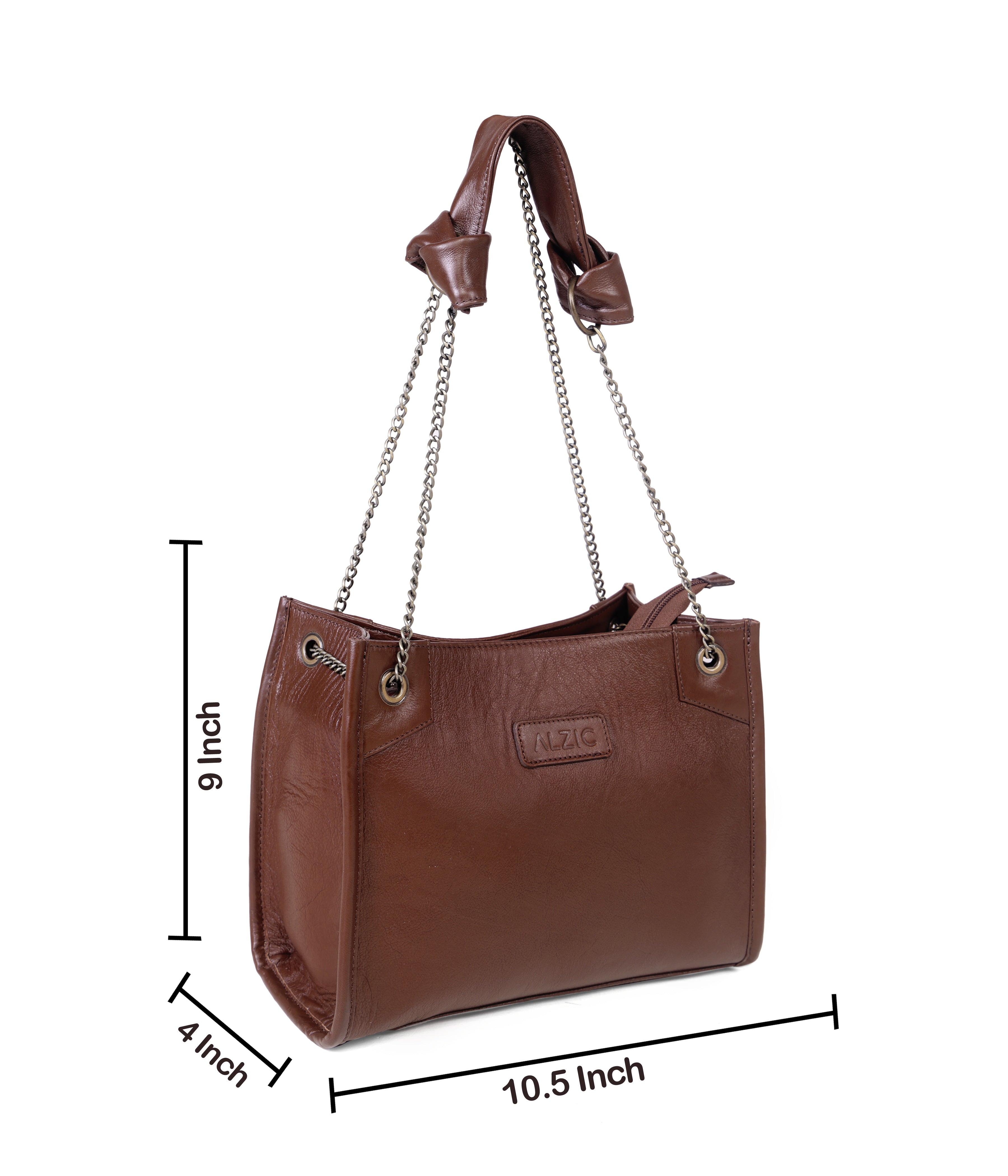 Stylish Leather Handbag with Chain Strap