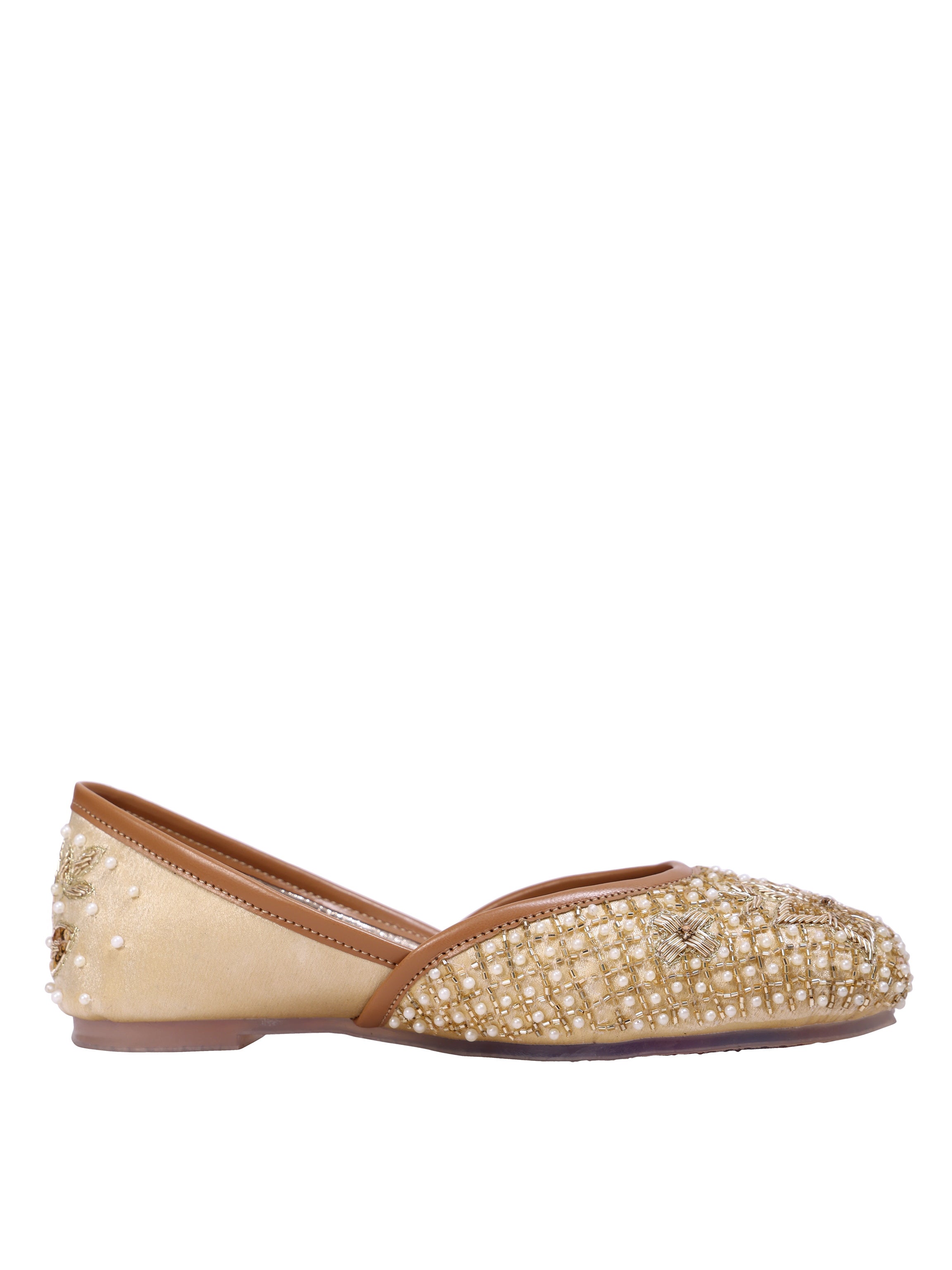 Golden Paisley Hand-Embroidered Juttis