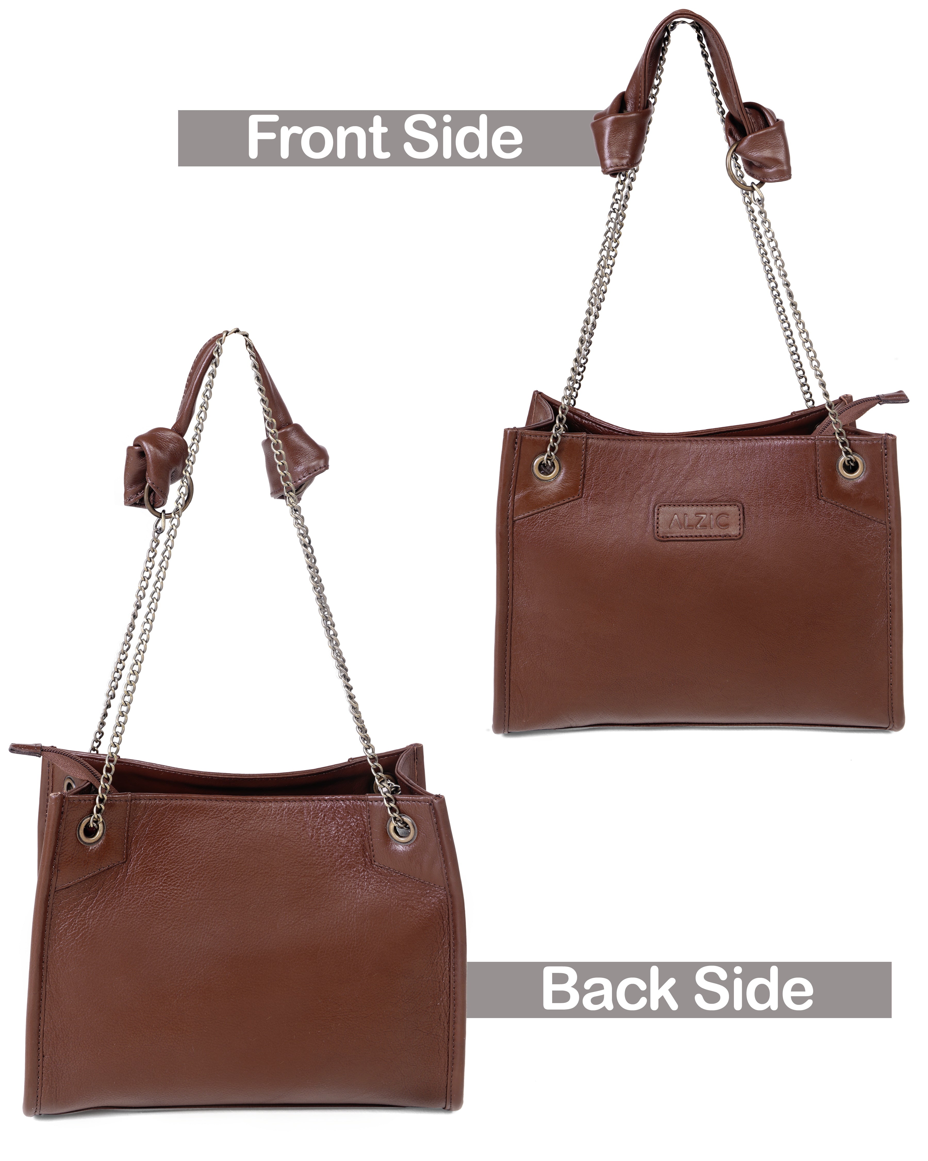 Stylish Leather Handbag with Chain Strap