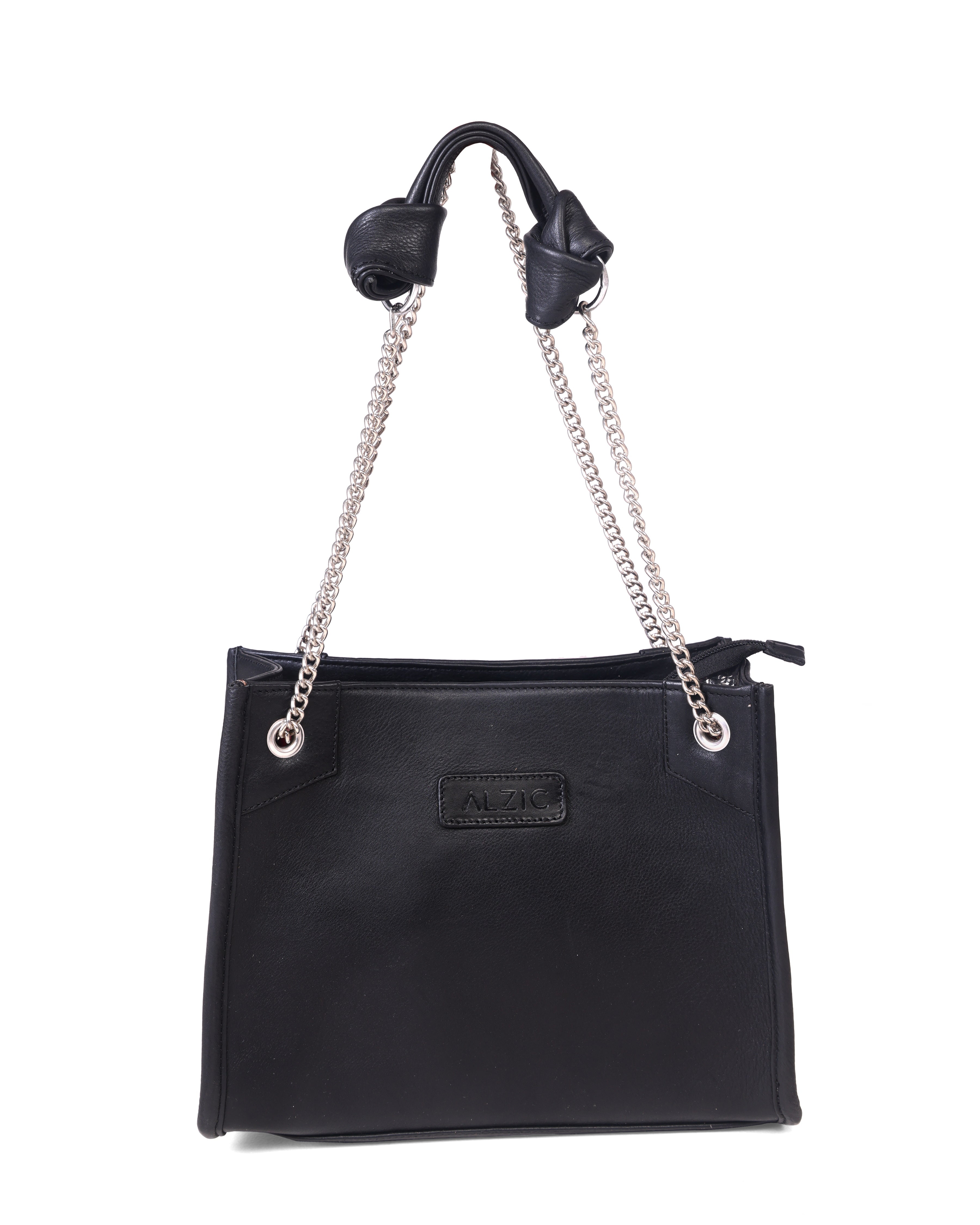 Stylish Leather Handbag with Chain Strap
