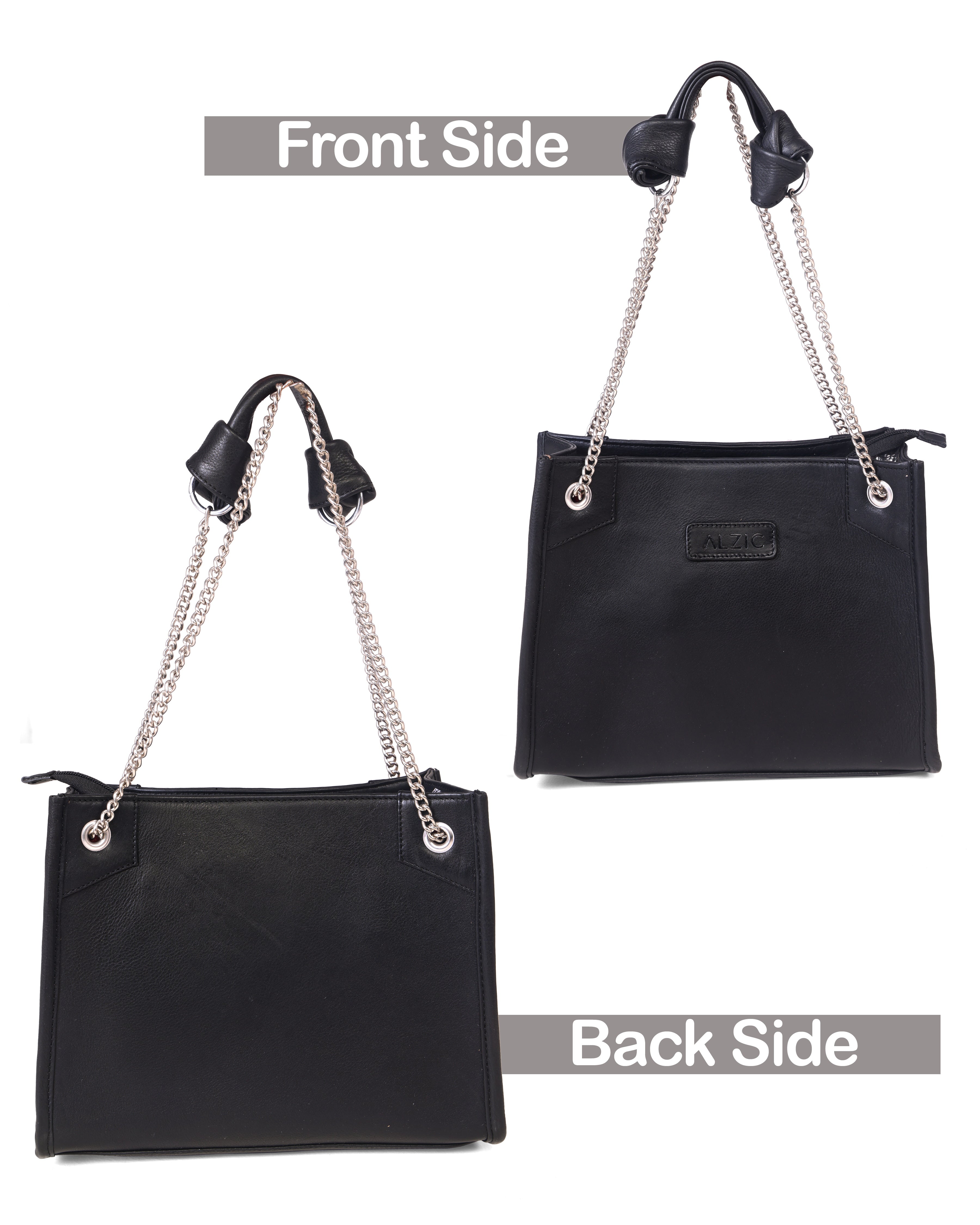 Stylish Leather Handbag with Chain Strap