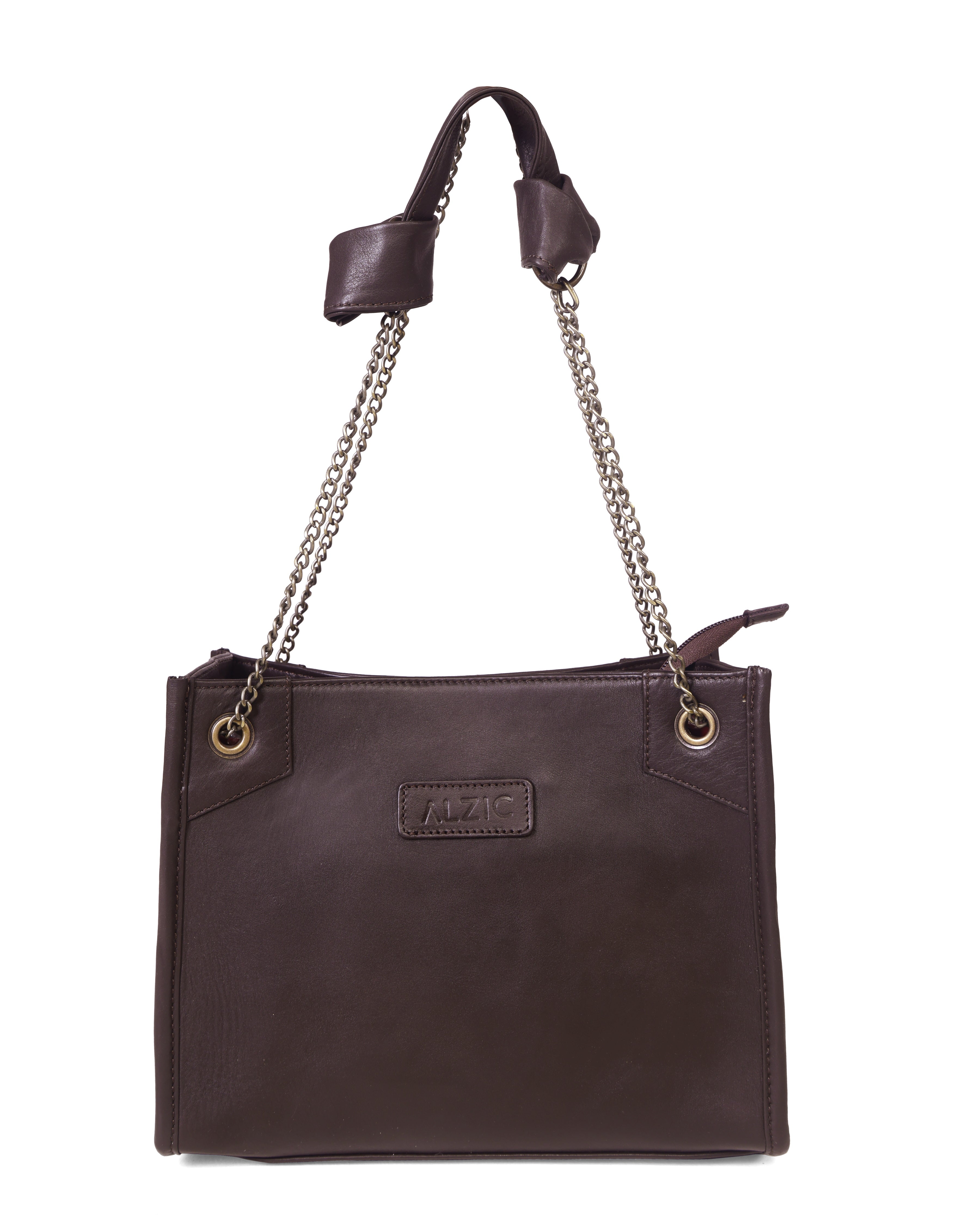 Stylish Leather Handbag with Chain Strap