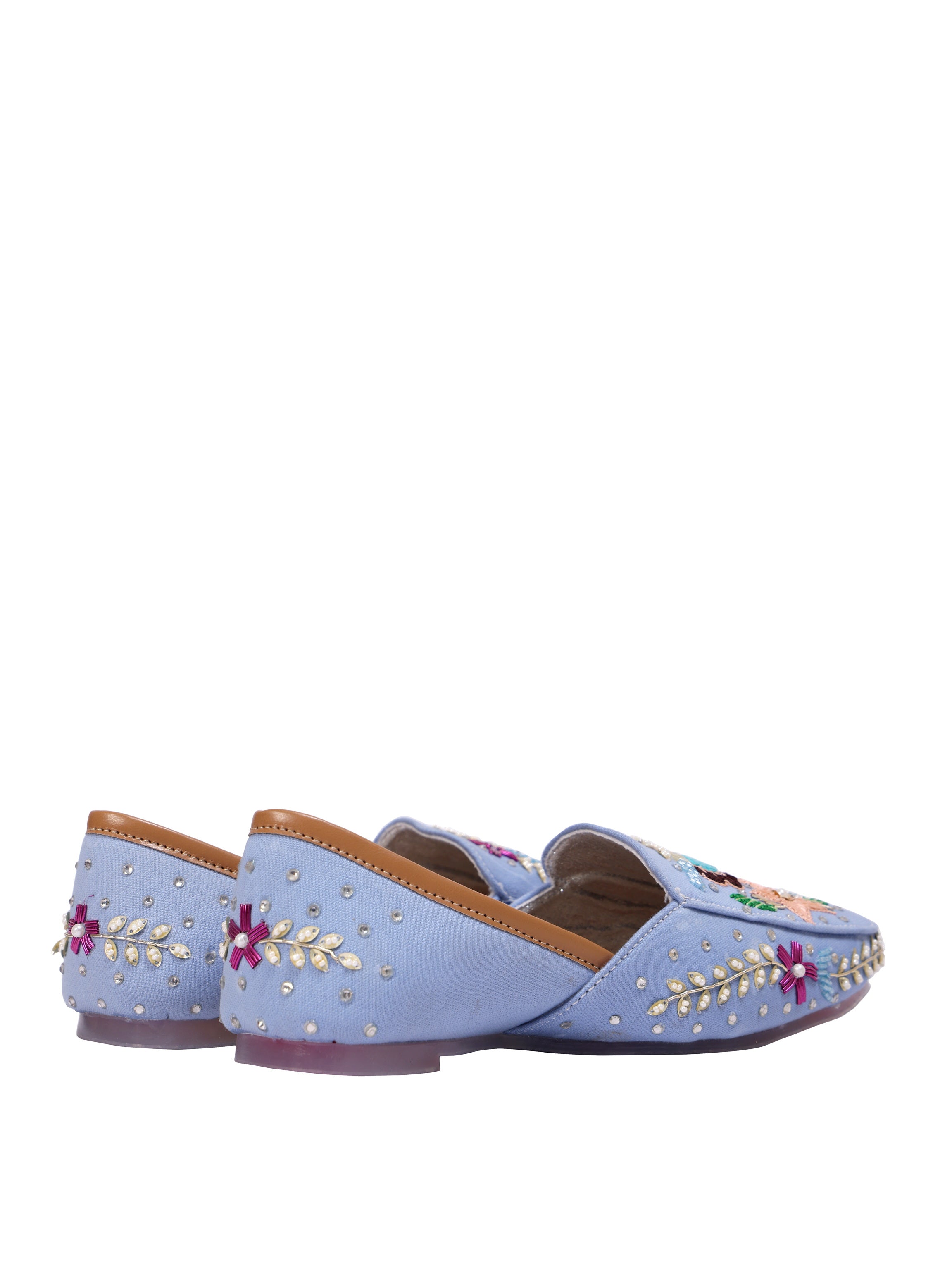 Noor Sky Blue Handcrafted Juttis
