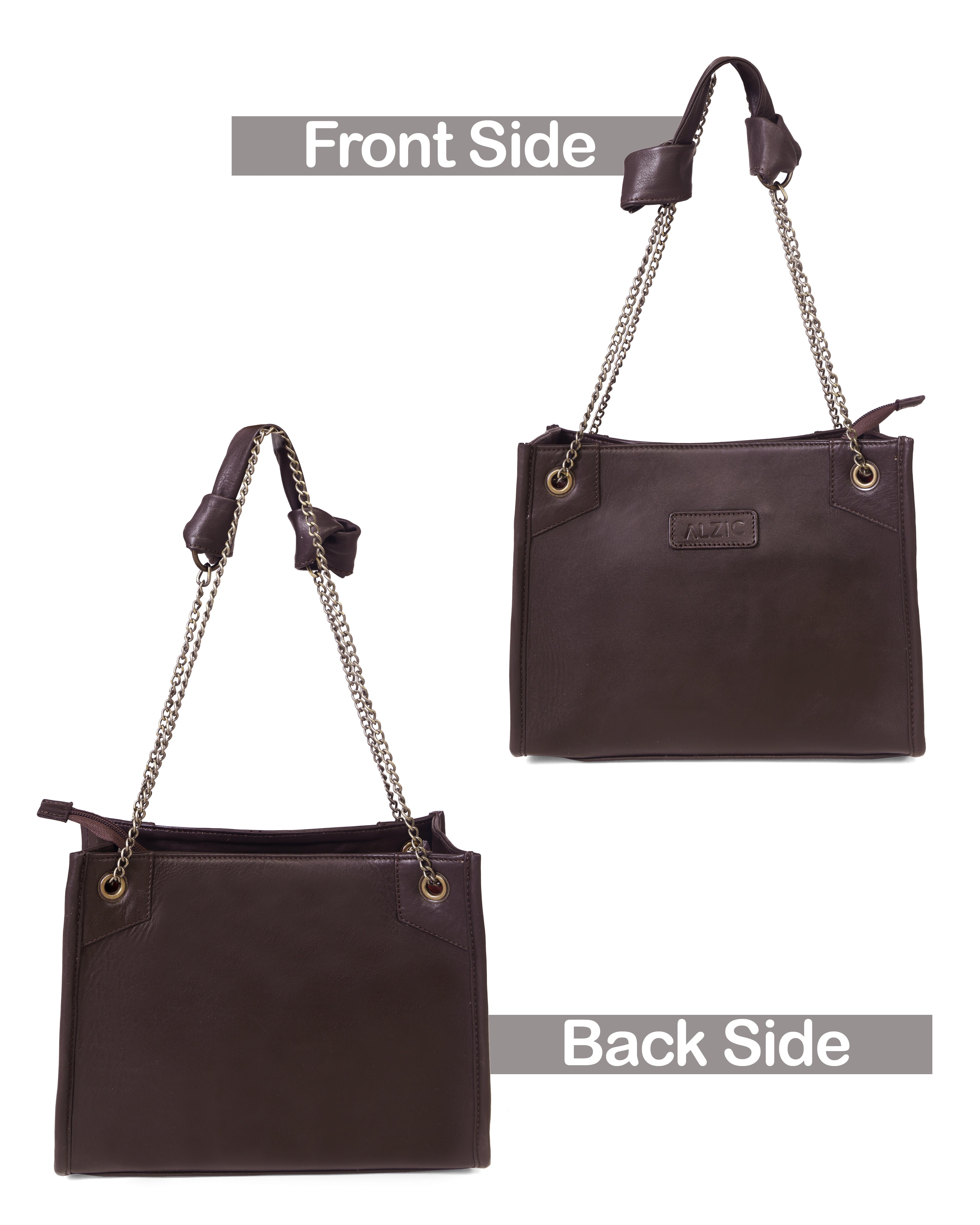 Stylish Leather Handbag with Chain Strap