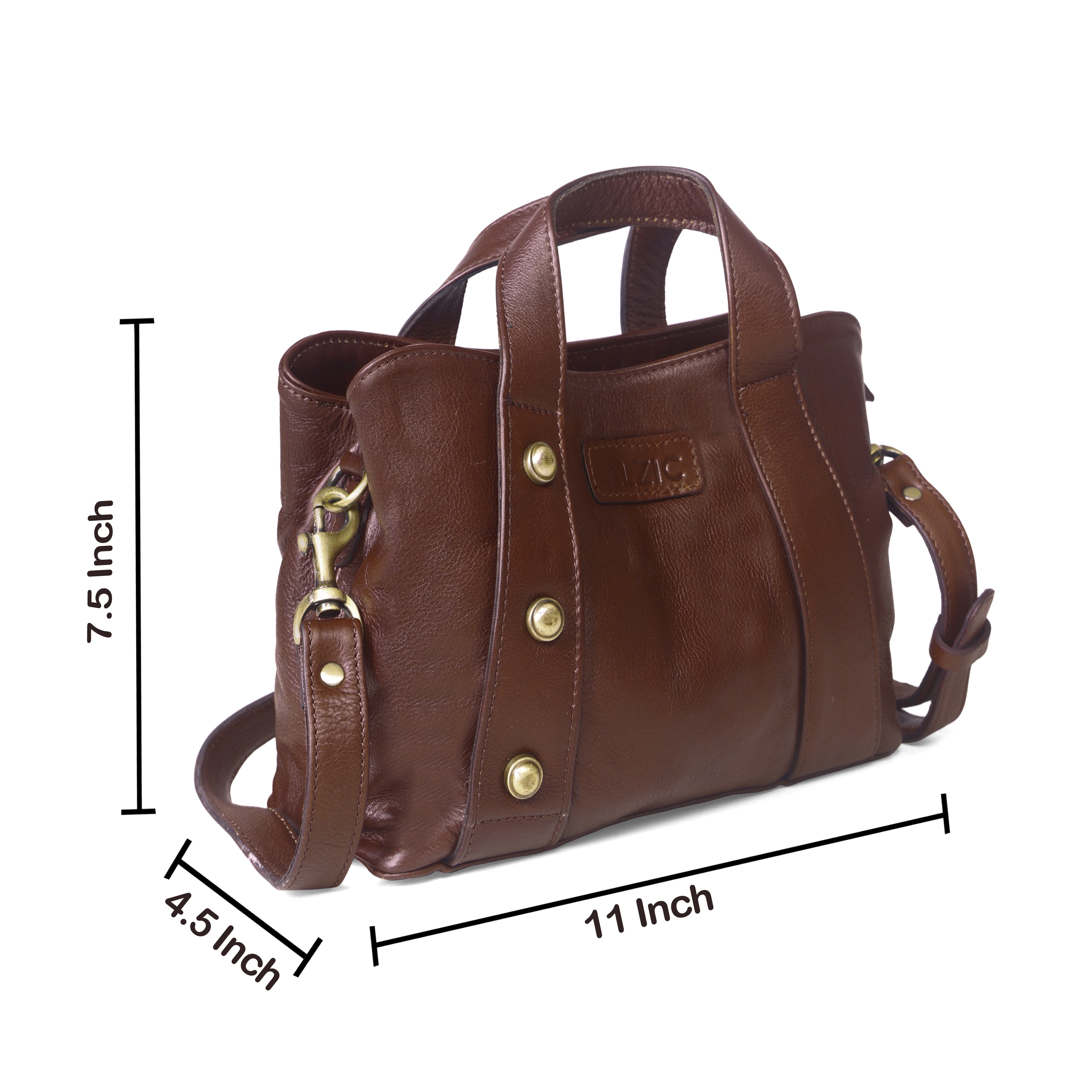 Stylish Brown Leather Crossbody Handbag for Women