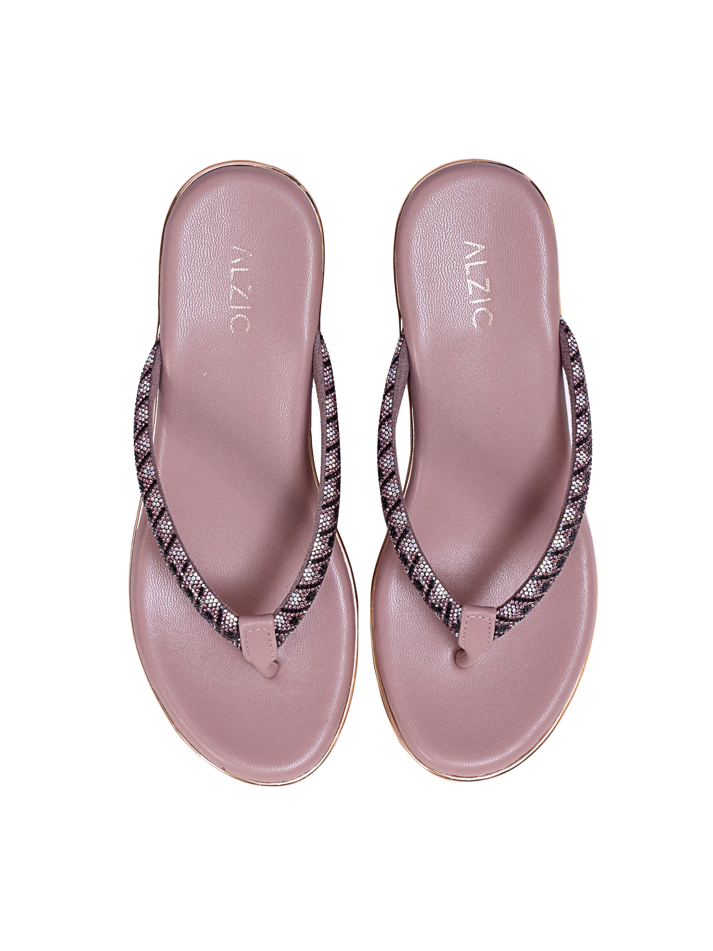 Blush Comfort Sparkle Wedge Sandals
