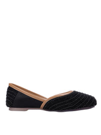Midnight Noir Hand-Beaded Juttis