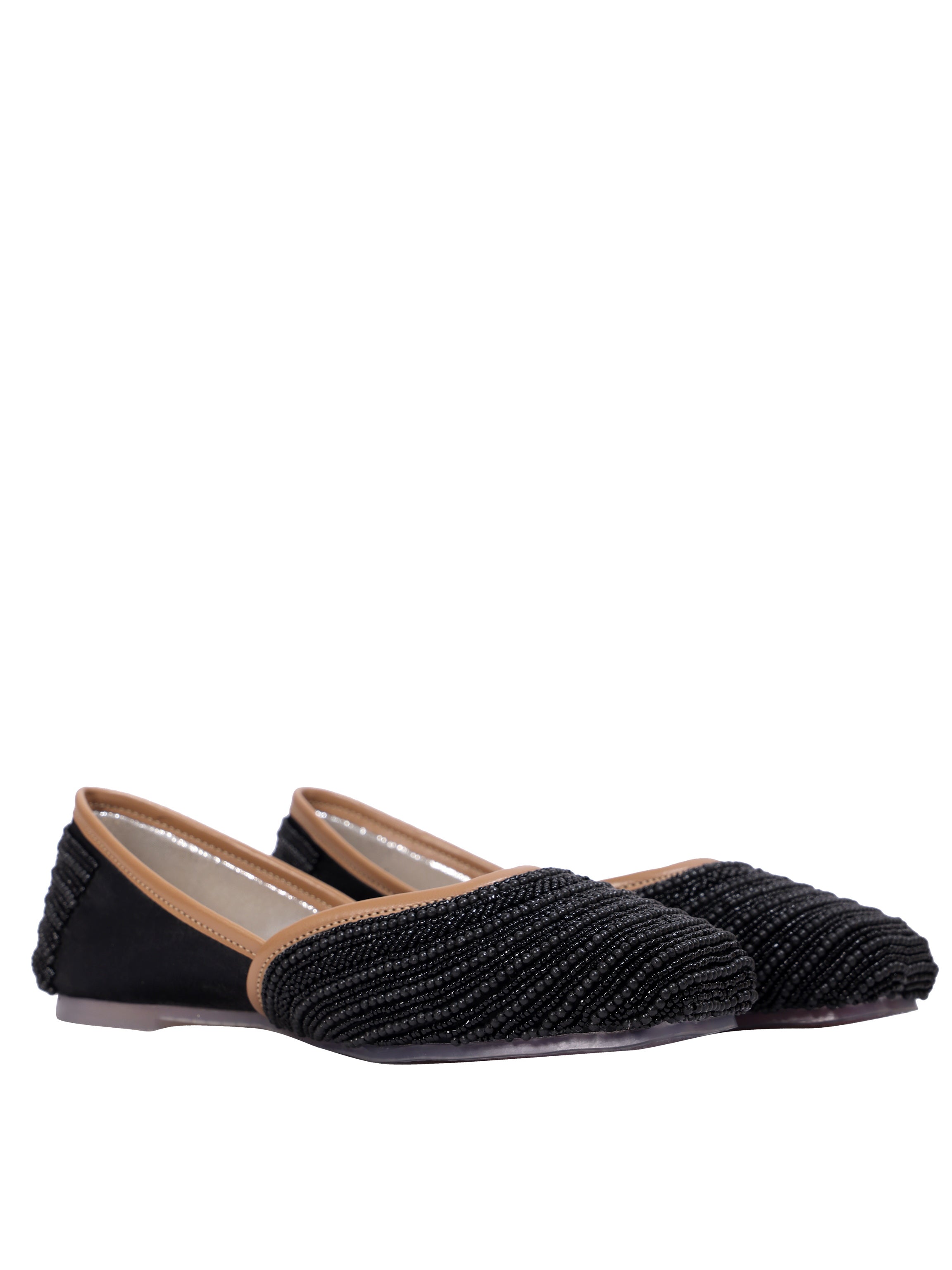 Midnight Noir Hand-Beaded Juttis