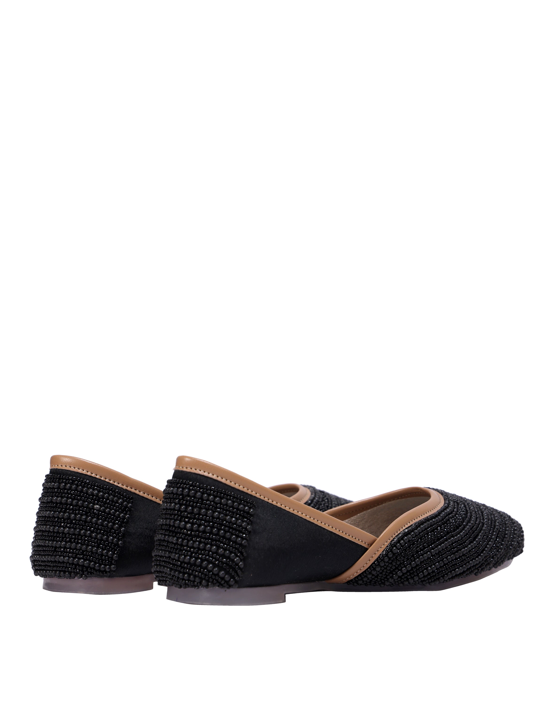 Midnight Noir Hand-Beaded Juttis