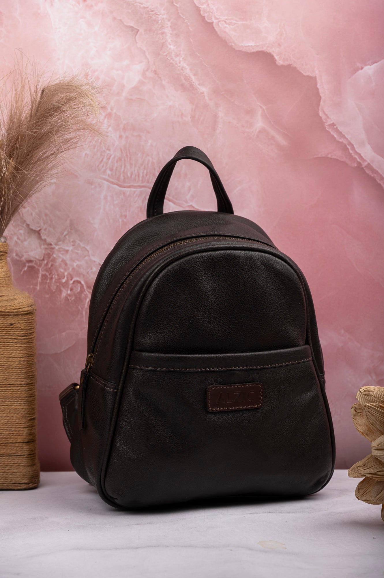 Stylish Brown Leather Mini Backpack – Compact & Versatile Everyday Bag
