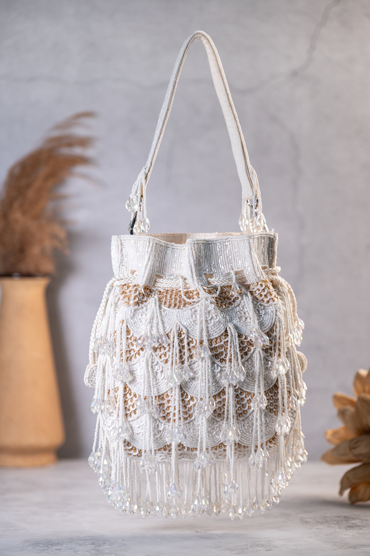 Elegant White Potli Bag