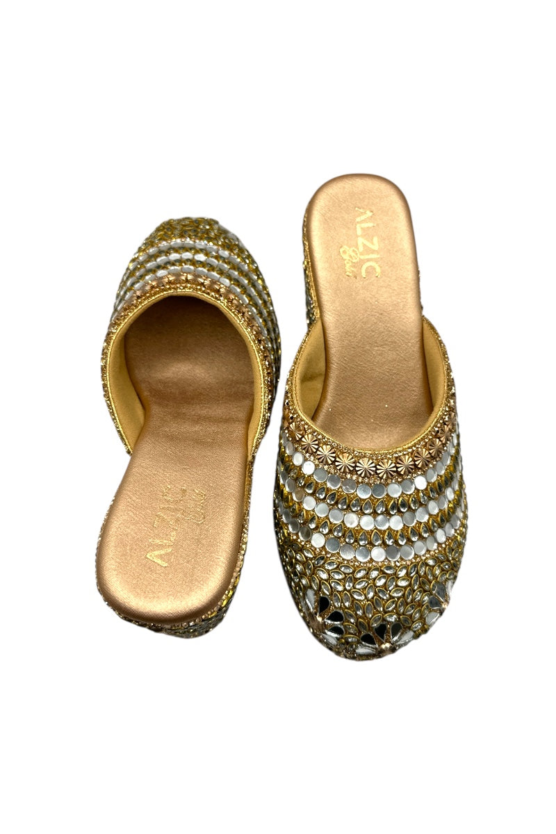 Royal Sparkle Embellished Wedges