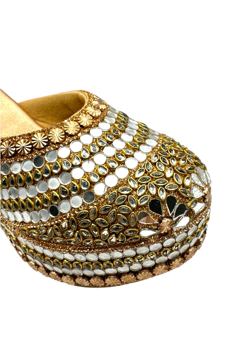 Royal Sparkle Embellished Wedges