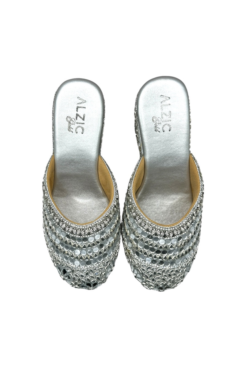 Royal Sparkle Embellished Wedges