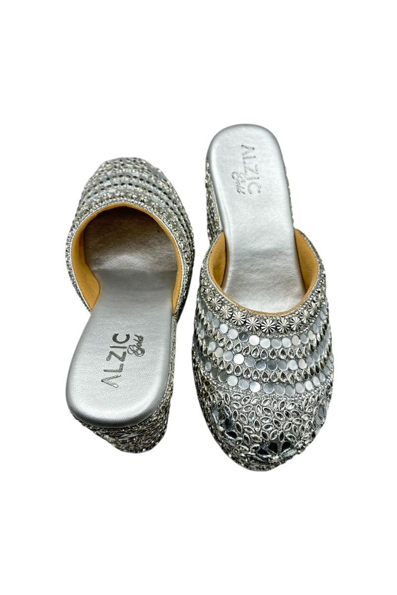 Royal Sparkle Embellished Wedges