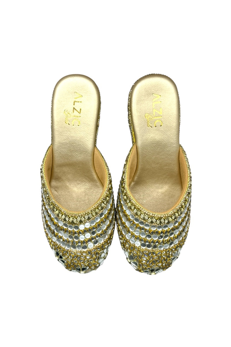 Royal Sparkle Embellished Wedges