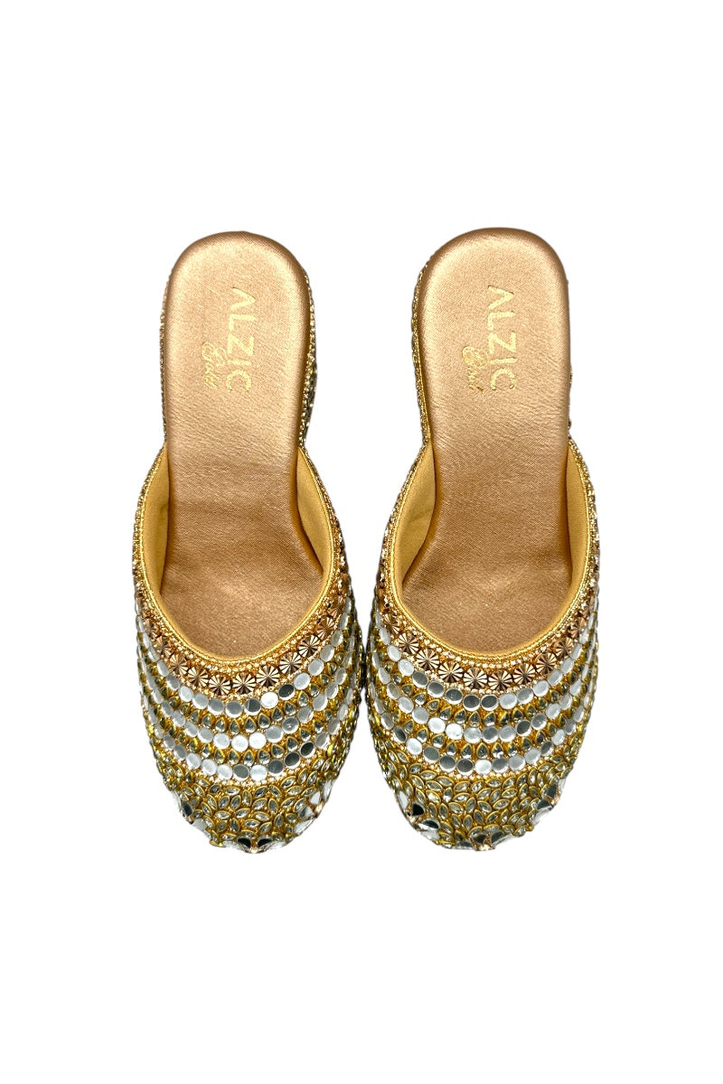 Royal Sparkle Embellished Wedges