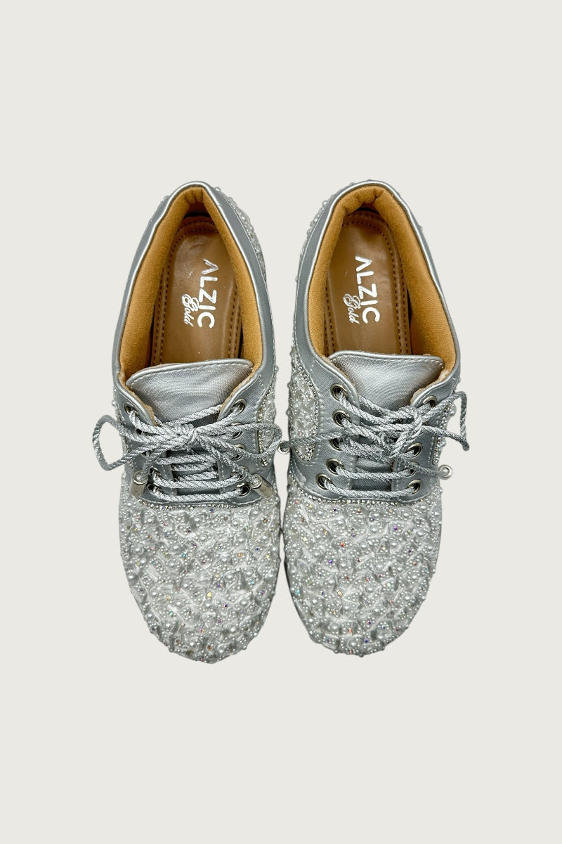 Royal Pearl Embellished Sneakers