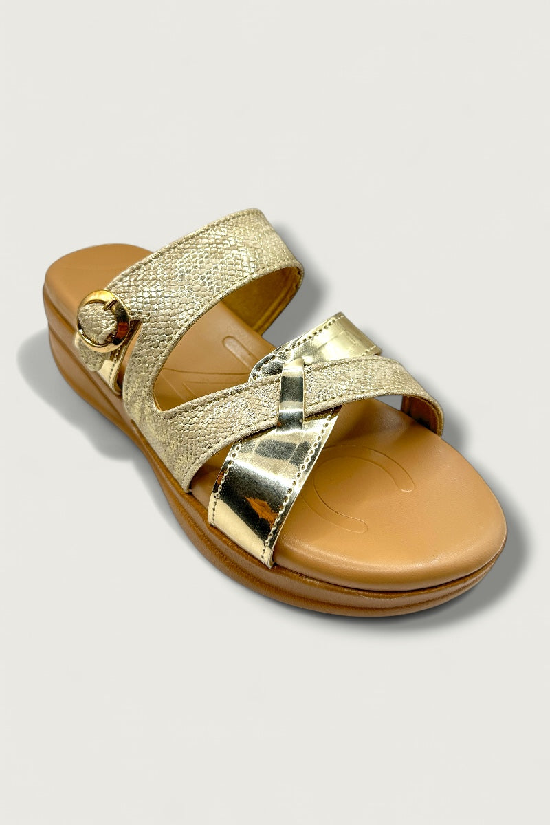 Gold Luxe Comfort Slides