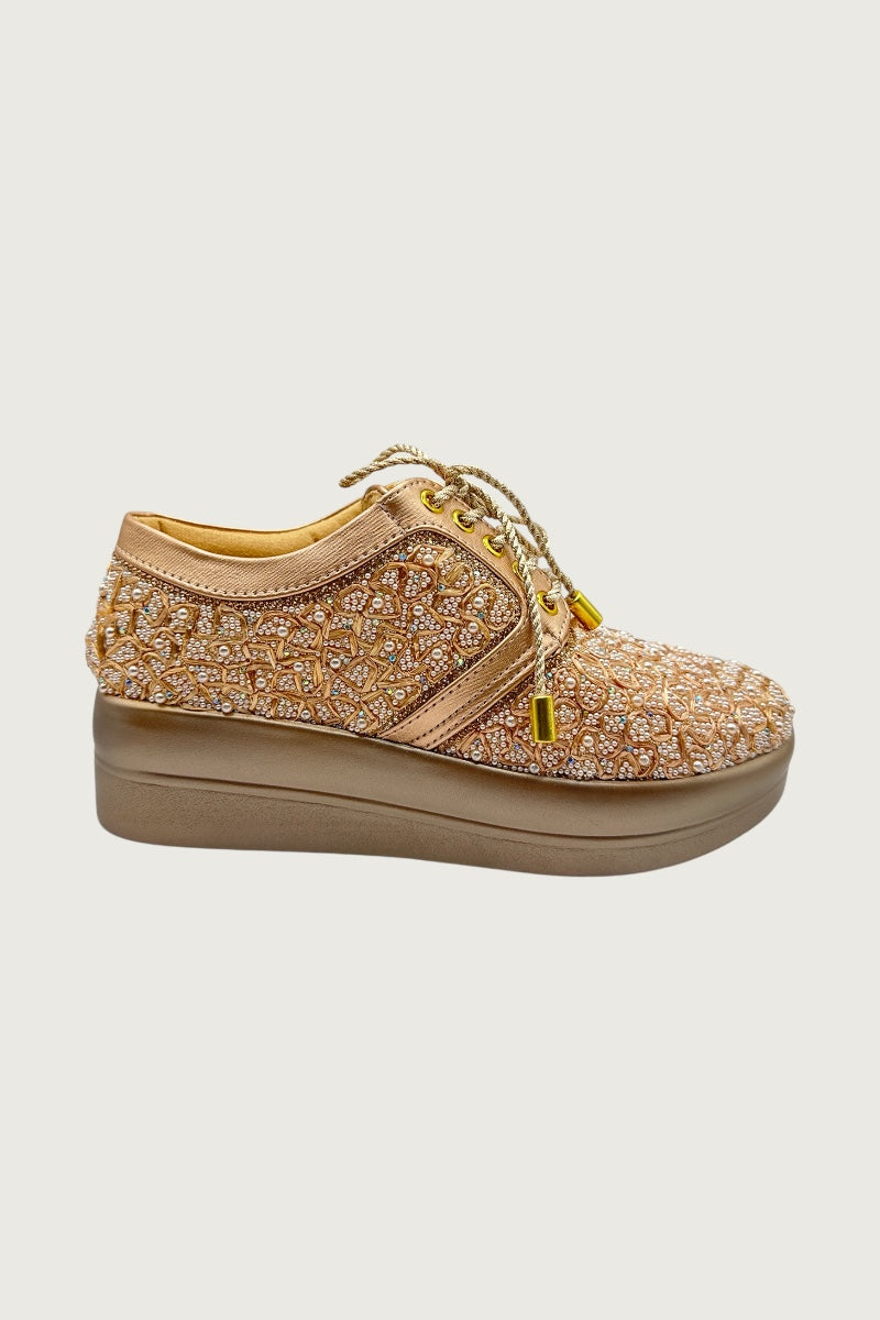 Royal Pearl Embellished Sneakers