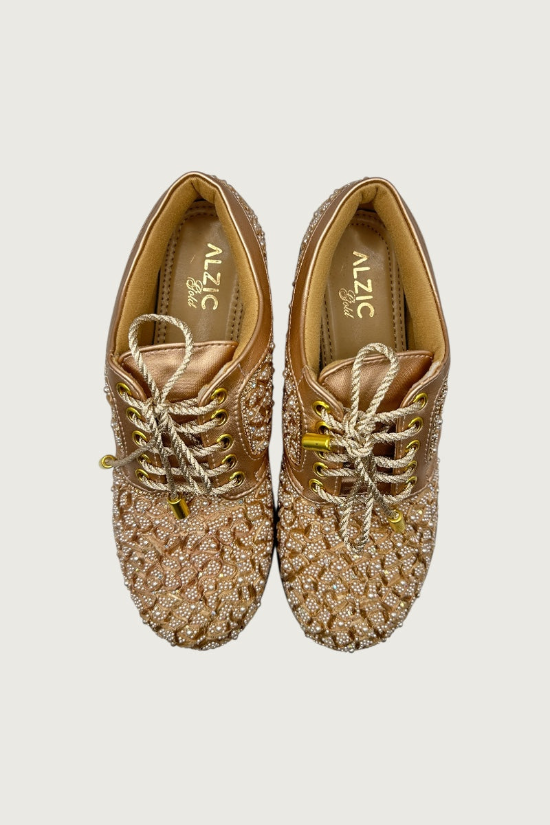 Royal Pearl Embellished Sneakers