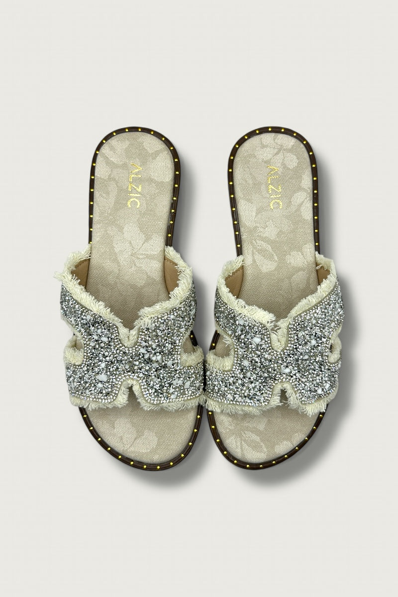 Midnight Glam Denim Flats