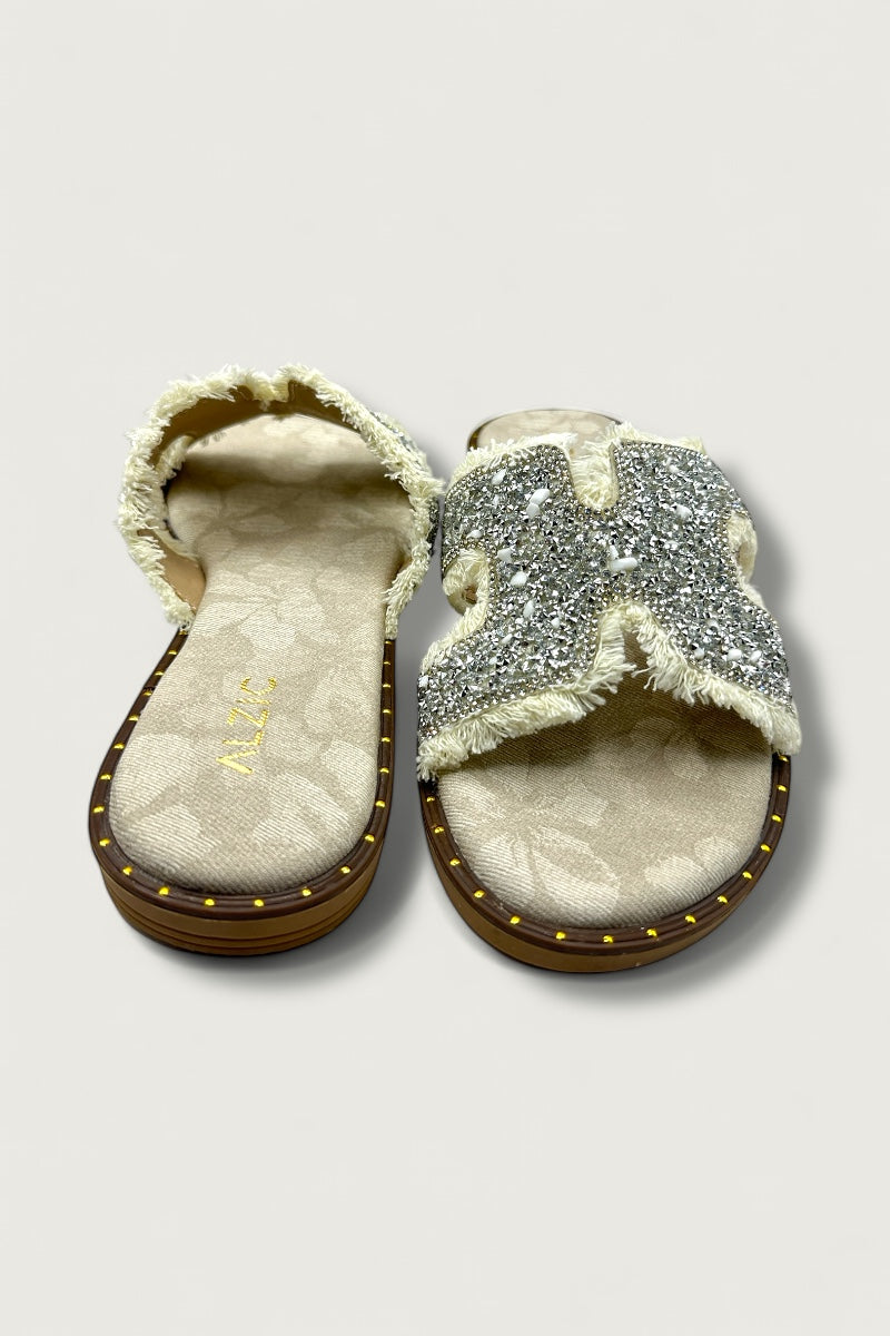 Midnight Glam Denim Flats