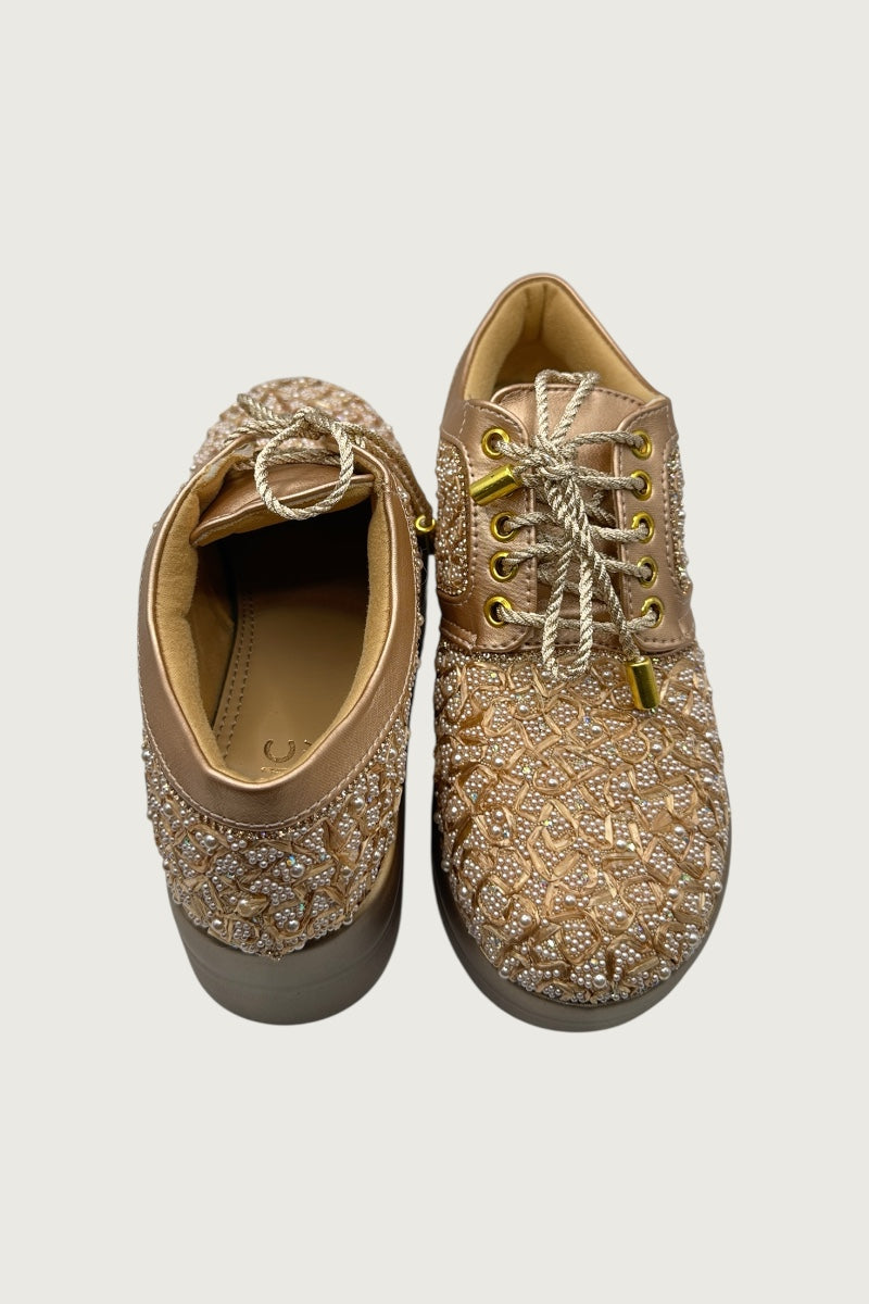 Royal Pearl Embellished Sneakers