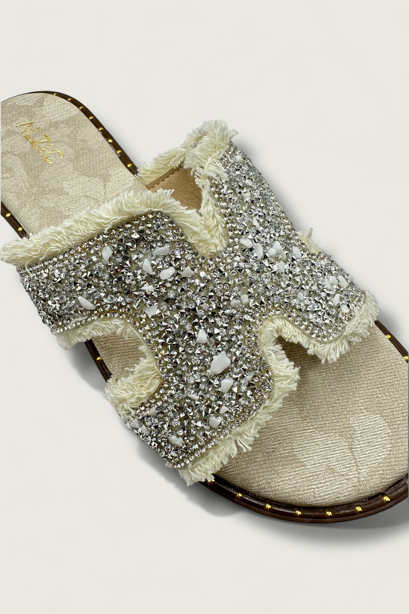 Midnight Glam Denim Flats