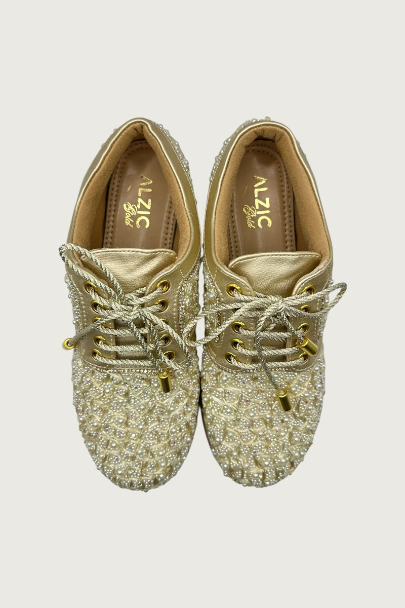 Royal Pearl Embellished Sneakers