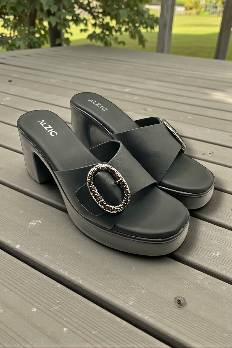 Women’s Elegant Buckle Slide Heels