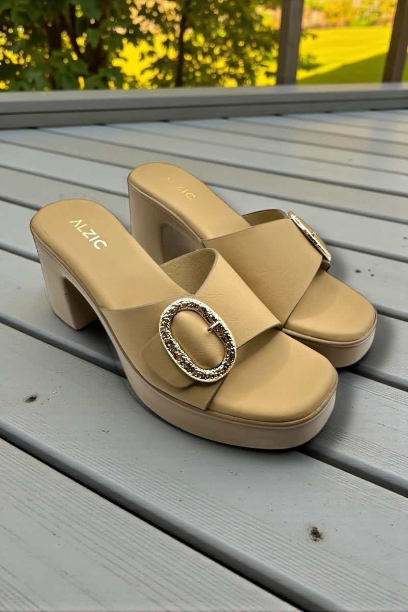 Women’s Elegant Buckle Slide Heels