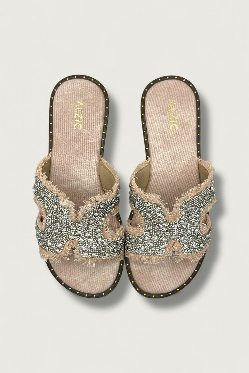 Aura Peach Denim Flats