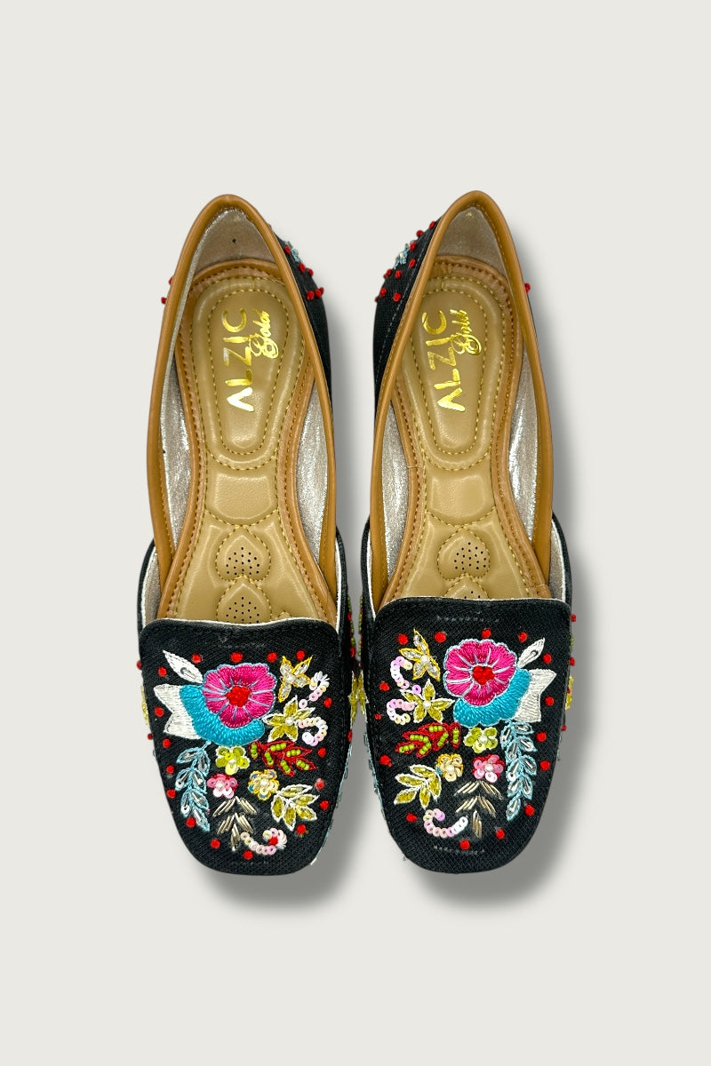 Midnight Black Handcrafted Juttis