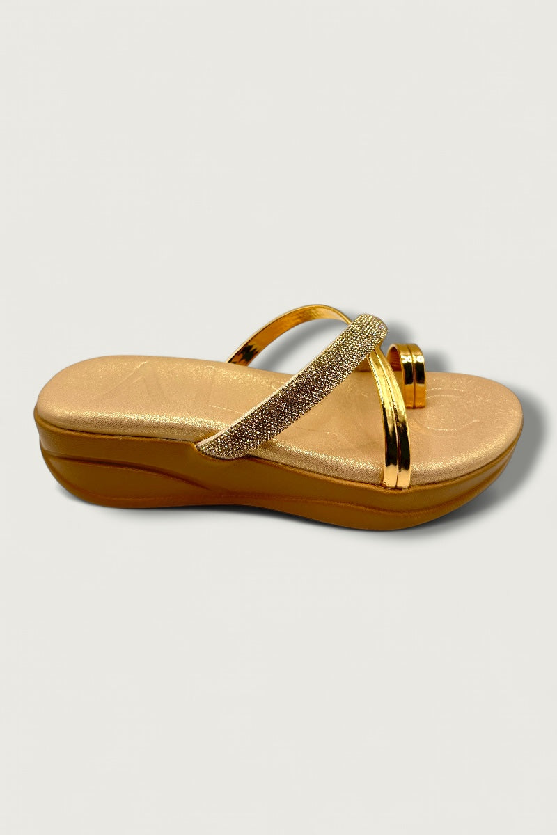 Rose Gold Luxe Crystal Slides