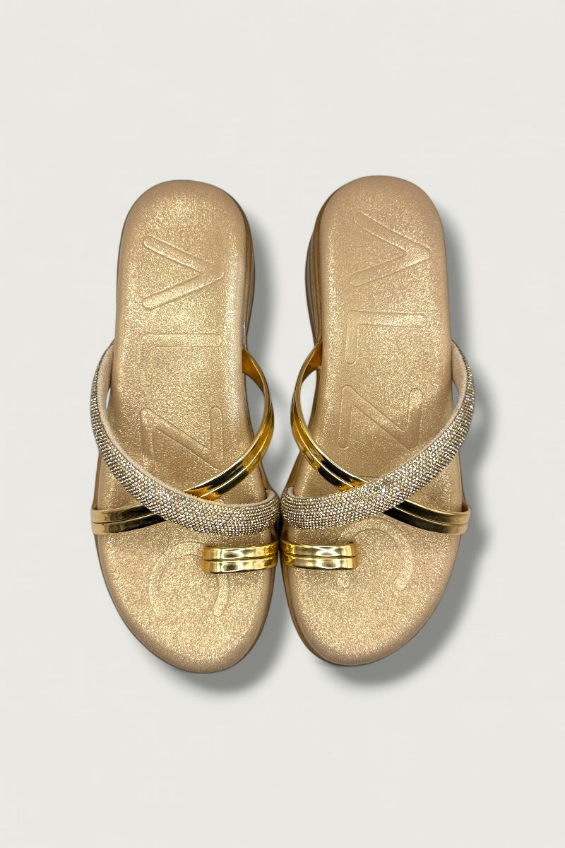 Rose Gold Luxe Crystal Slides