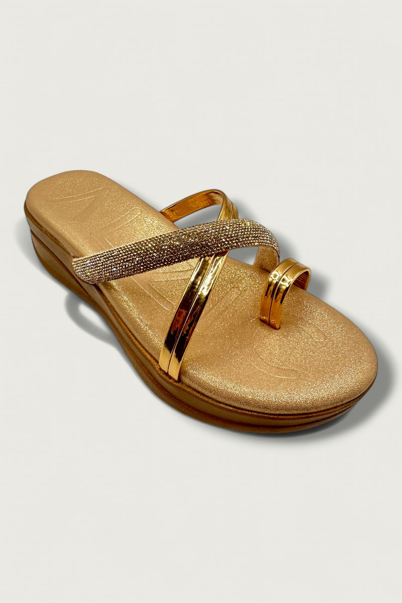 Rose Gold Luxe Crystal Slides