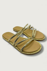 Alzic Sparkle-Strap Women’s Gold Flat