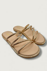 Alzic Sparkle-Strap Women’s Rose Gold Flat