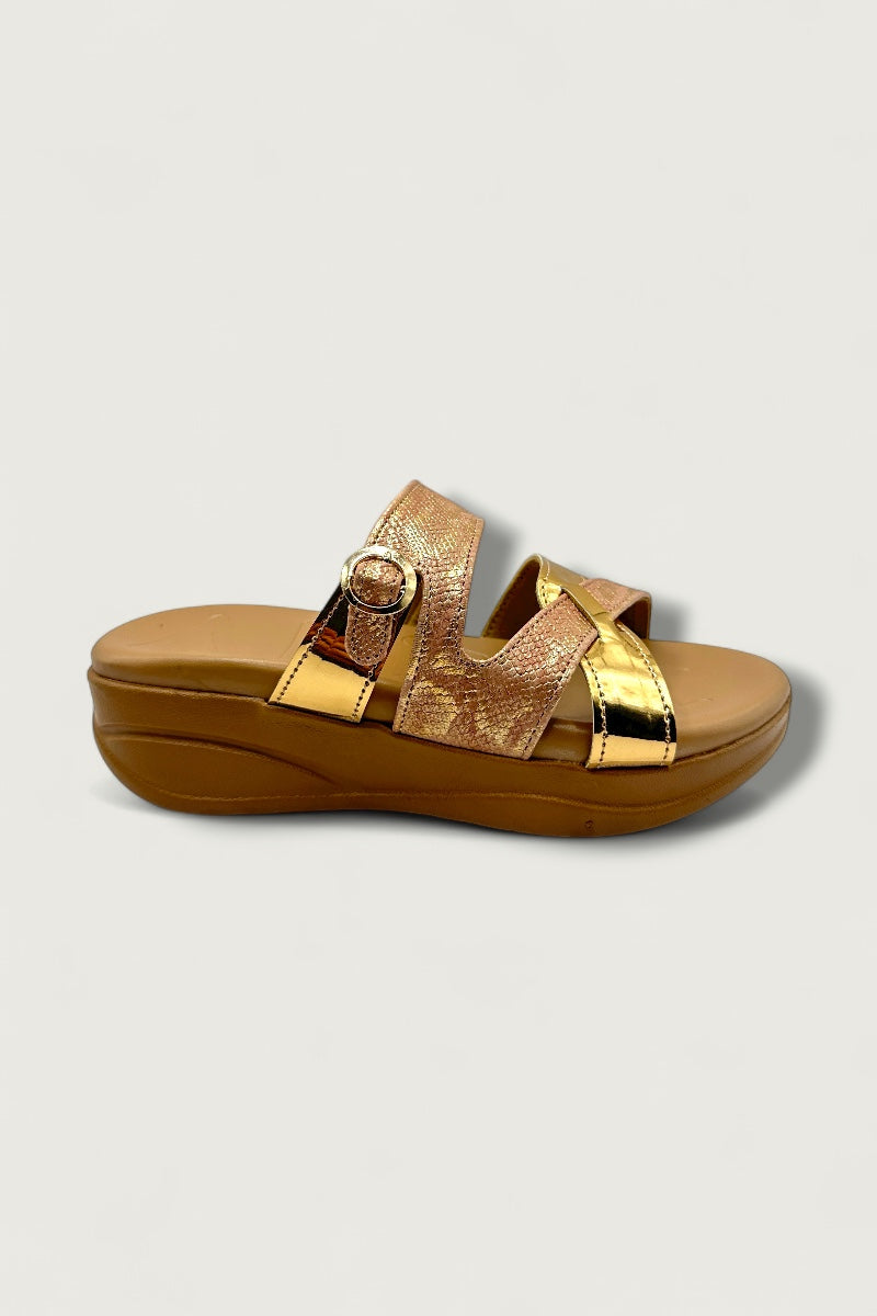 Gold Luxe Comfort Slides