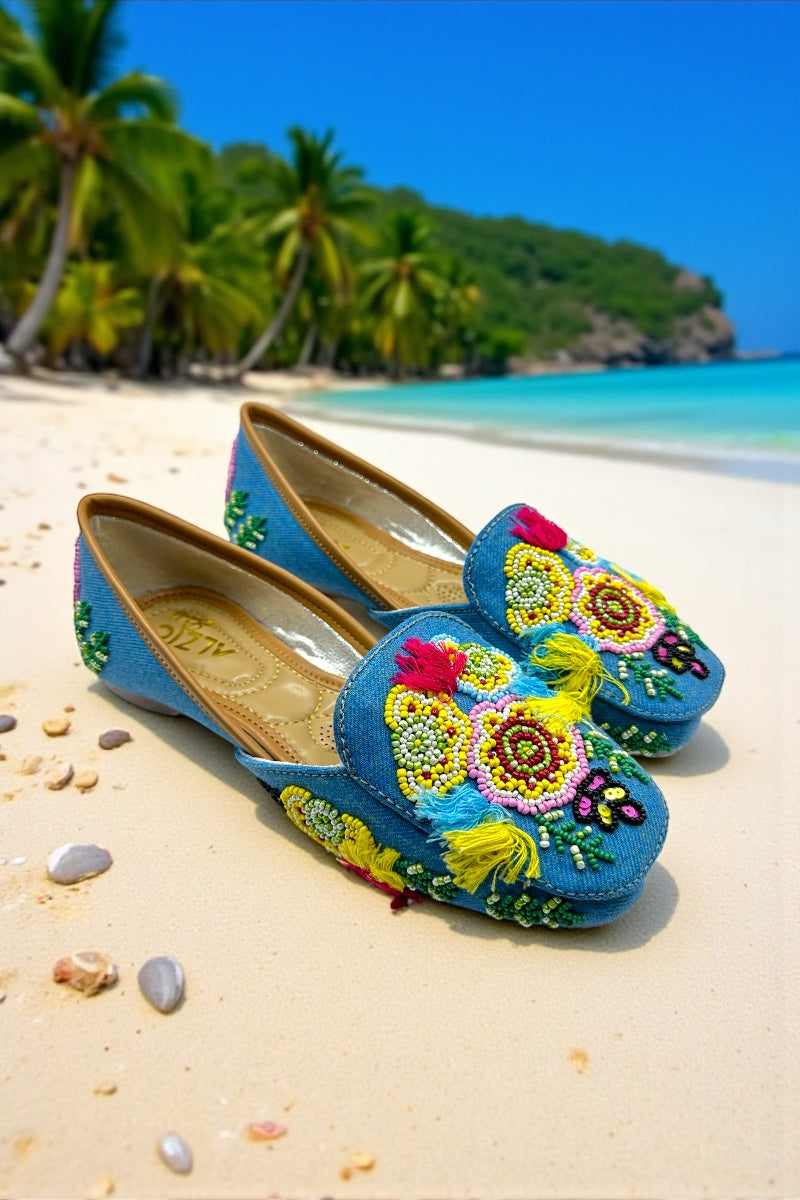 Boho Bliss Handcrafted Denim Juttis